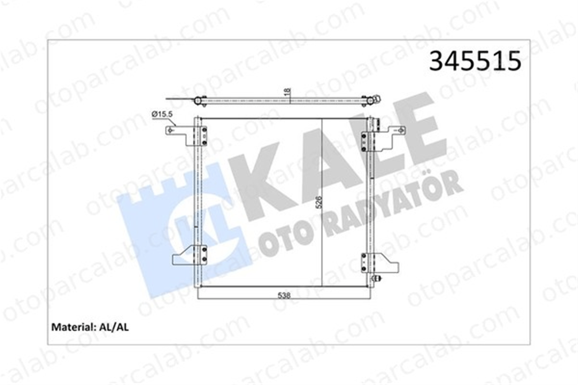KALE 345515 Klima Radyatörü MERCEDES-BENZ M-SERISI A1638300070 1638300070