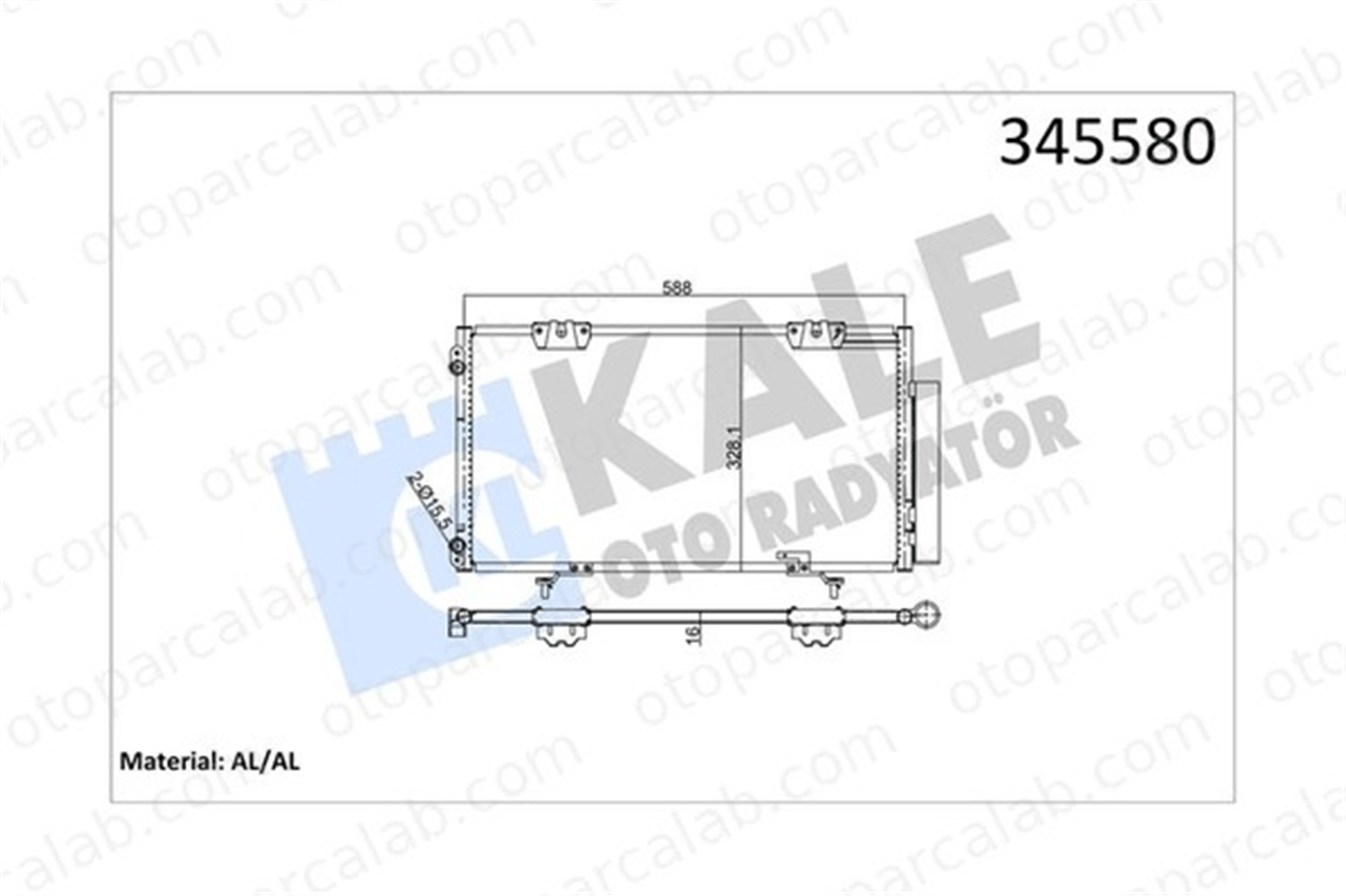 KALE 345580 Klima Radyatörü TOYOTA AVENSIS AVENSIS Liftback 8845005070