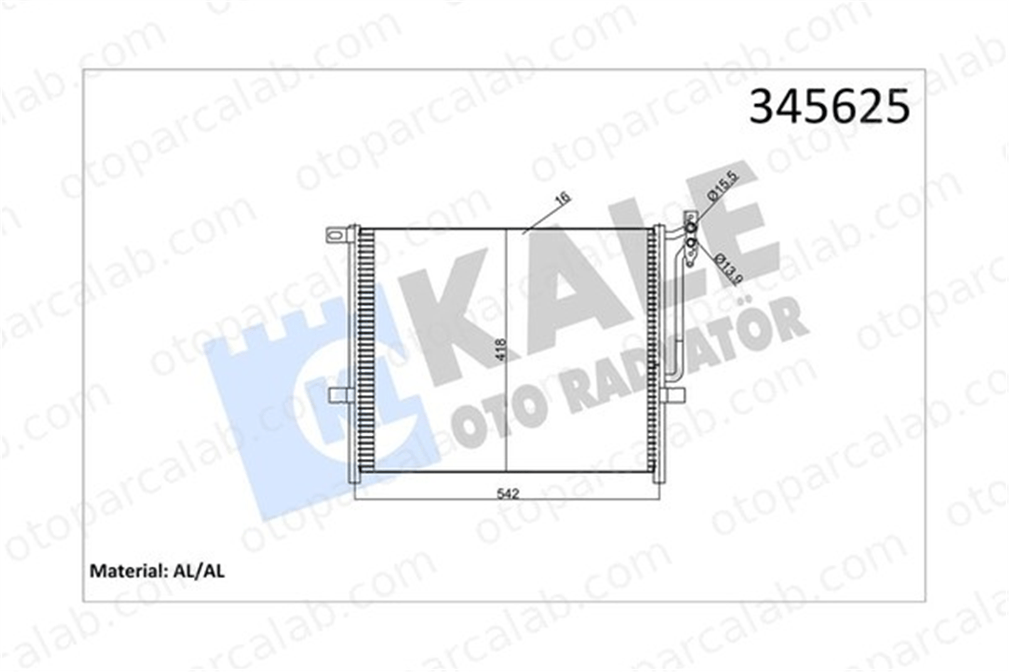KALE 345625 Klima Radyatörü BMW Z4 Roadster Z4 Coupe 64536914033 6914033