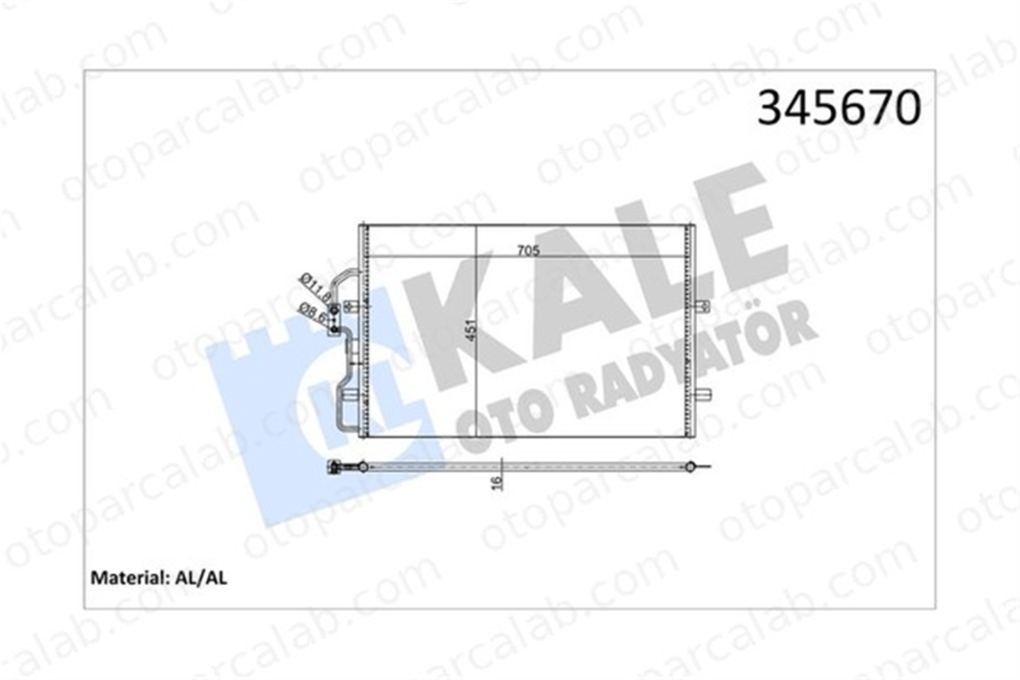 KALE 345670 Klima Radyatörü CITROËN EVASION MPV JUMPY 1474080080 1486721080
