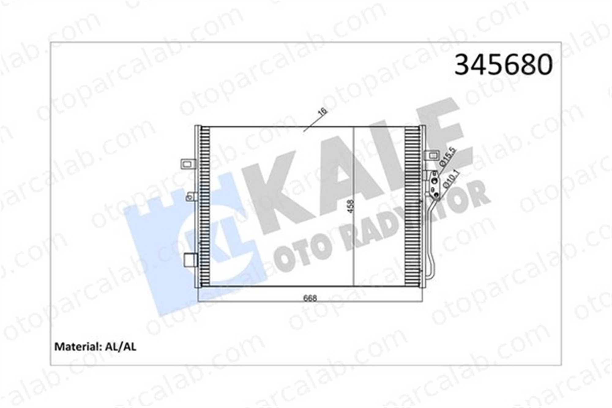 KALE 345680 Klima Radyatörü DODGE JOURNEY FIAT FREEMONT 68038239AA 68102117AA
