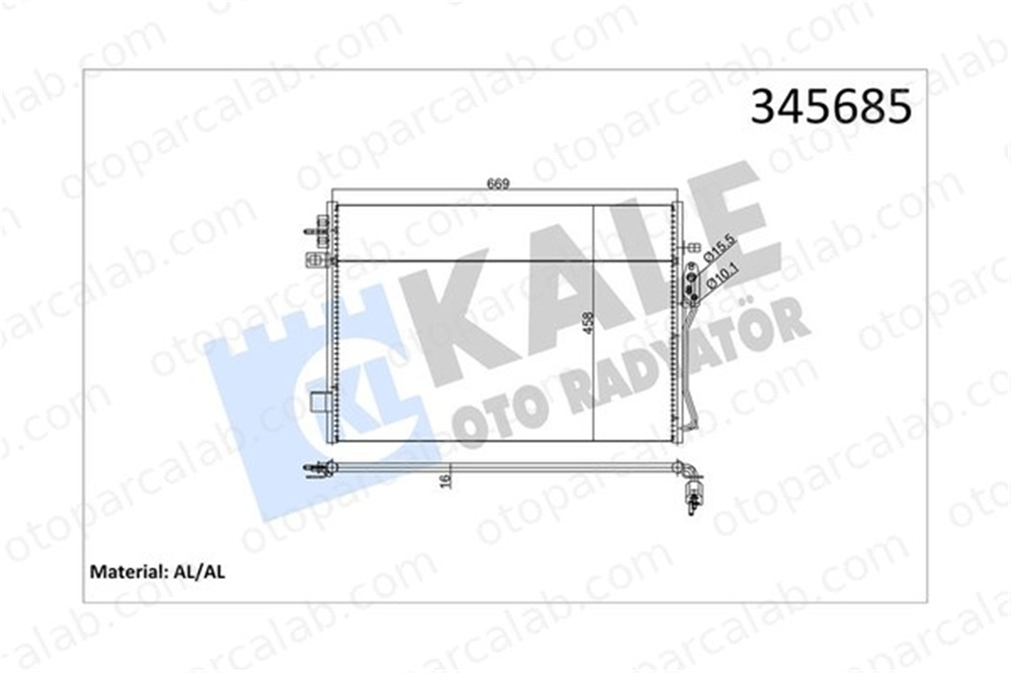 KALE 345685 Klima Radyatörü FIAT FREEMONT DODGE JOURNEY 68038244AA K68038244AA