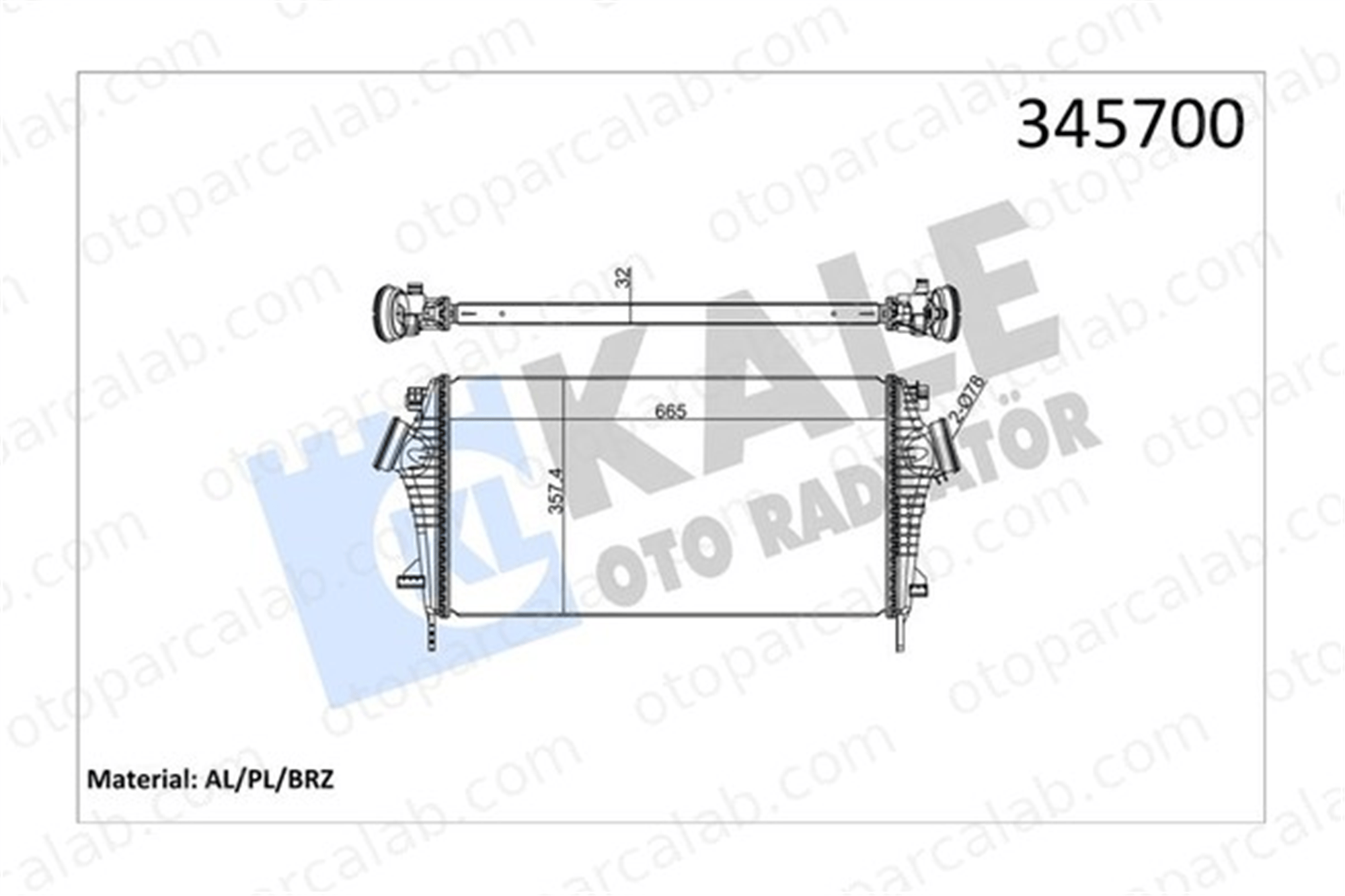 KALE 345700 Turbo Radyatörü OPEL INSIGNIA A INSIGNIA A Sports Tourer 1302647 13241751