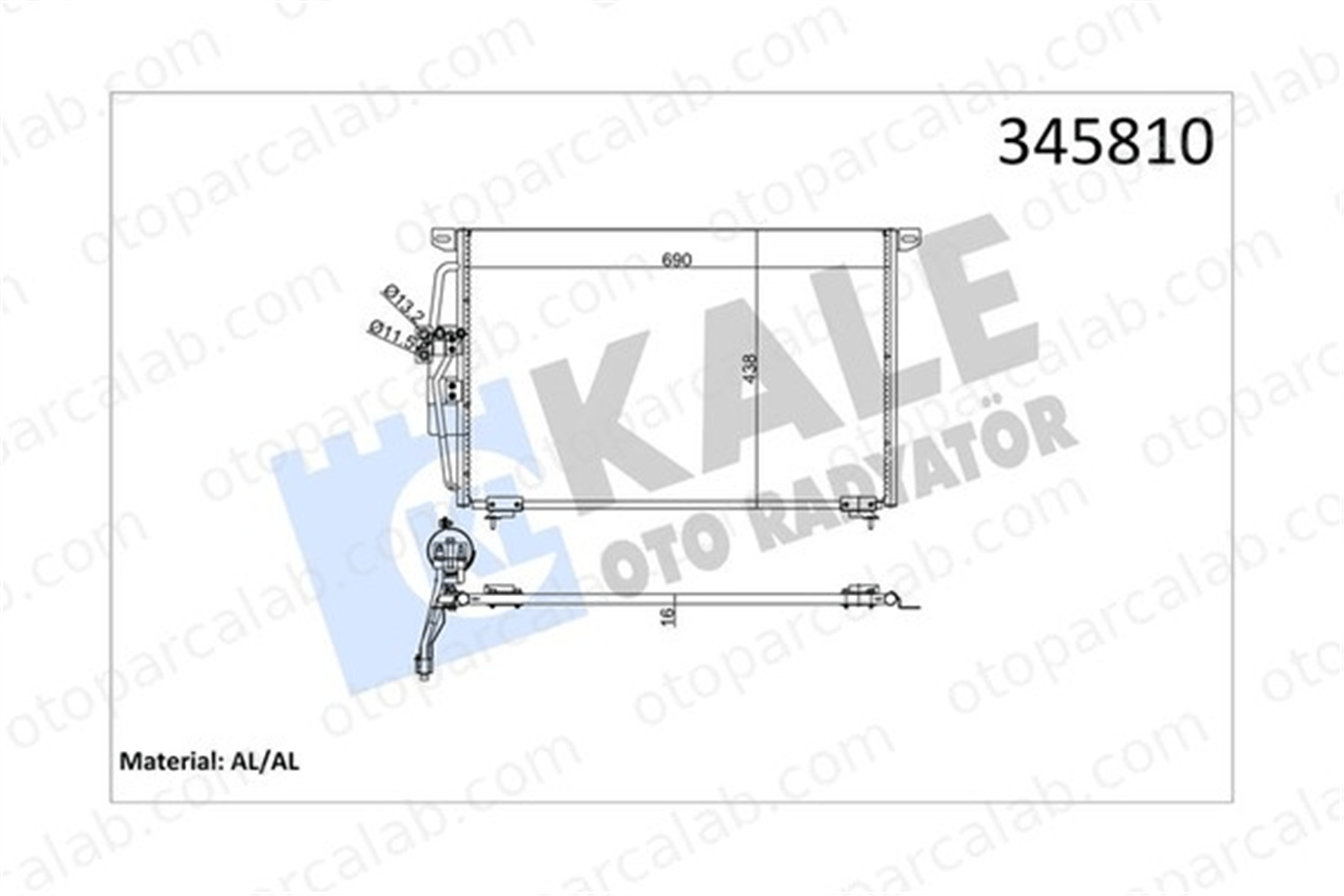 KALE 345810 Klima Radyatörü OPEL OMEGA B OMEGA B Station wagon 1850028 1850047
