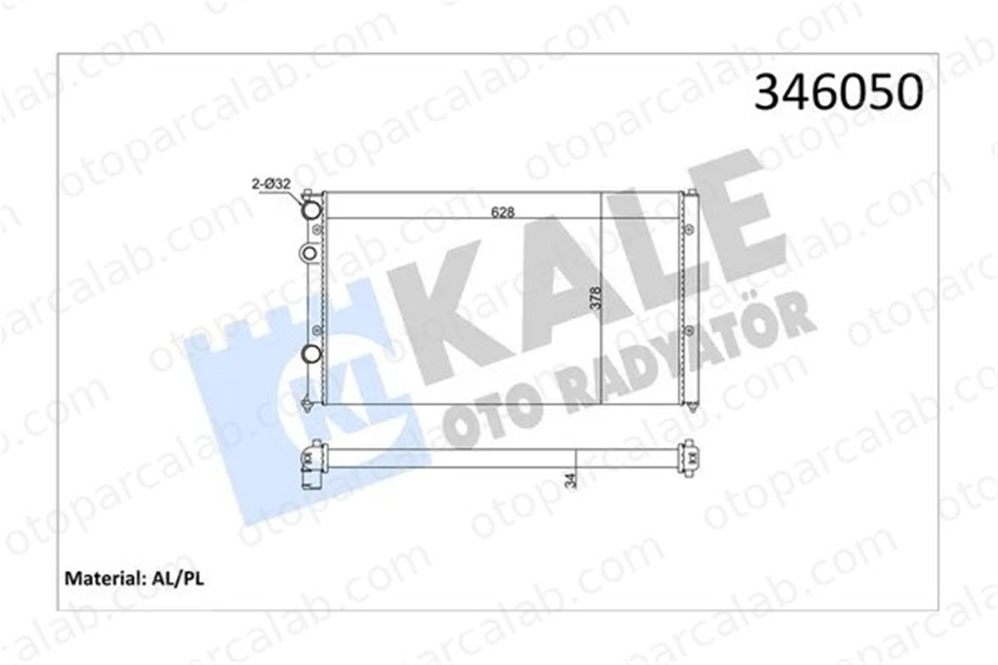 KALE 346050 Su Radyatörü VW LUPO I POLO III CLASSIC 346050 1H0121253CB