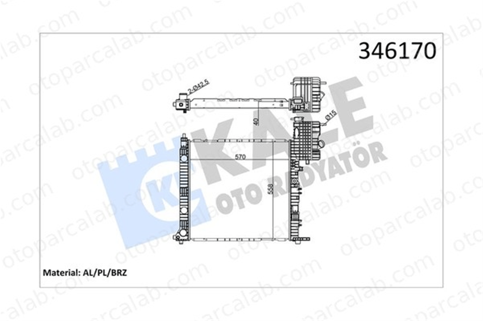 KALE 346170 Su Radyatörü MERCEDES-BENZ VITO Minibüs/Otobüs VITO Panelvan/Van 346170 6385011601