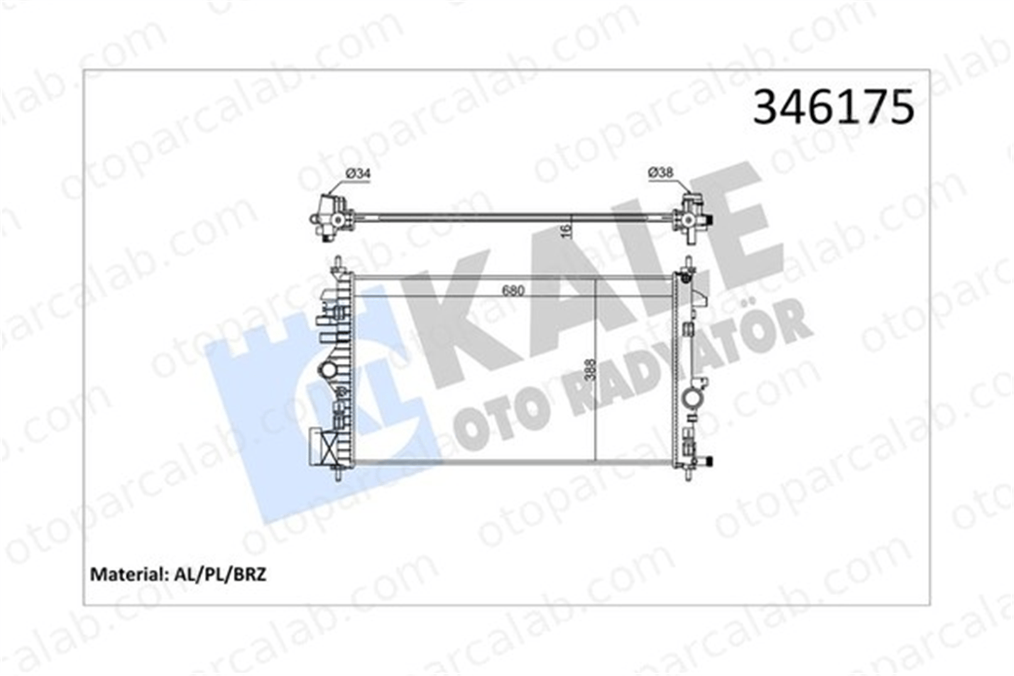 KALE 346175 Su Radyatörü OPEL INSIGNIA A INSIGNIA A Sedan 346175 1300292