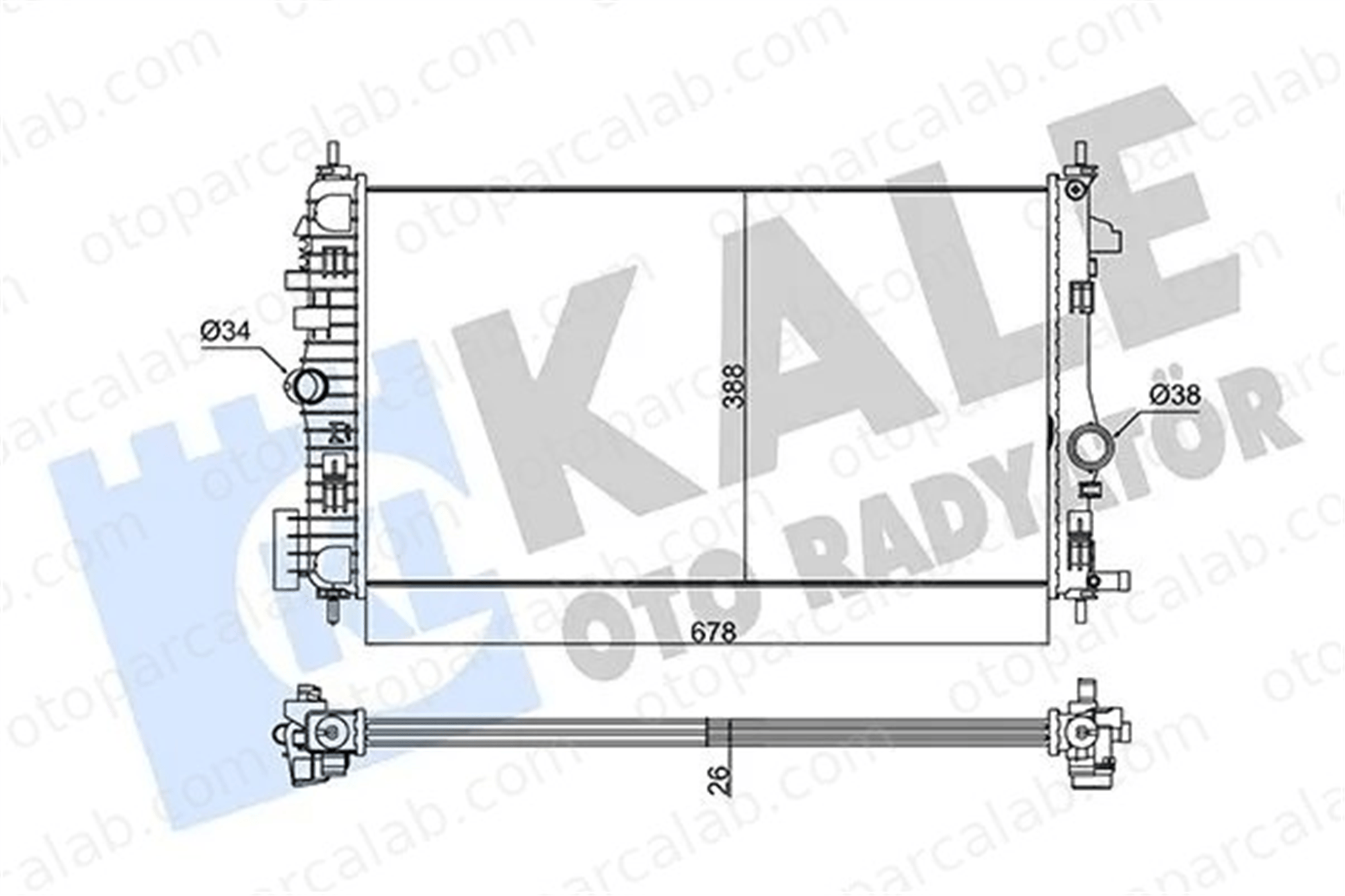 KALE 346180 Su Radyatörü OPEL INSIGNIA A INSIGNIA A Sports Tourer 346180 1300291
