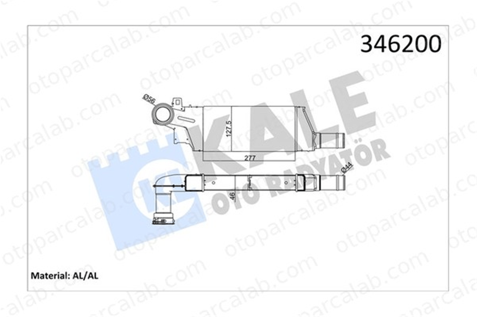 KALE 346200 Turbo Radyatörü OPEL COMBO Kasa/büyük limuzin COMBO Tour 1300410 24466787