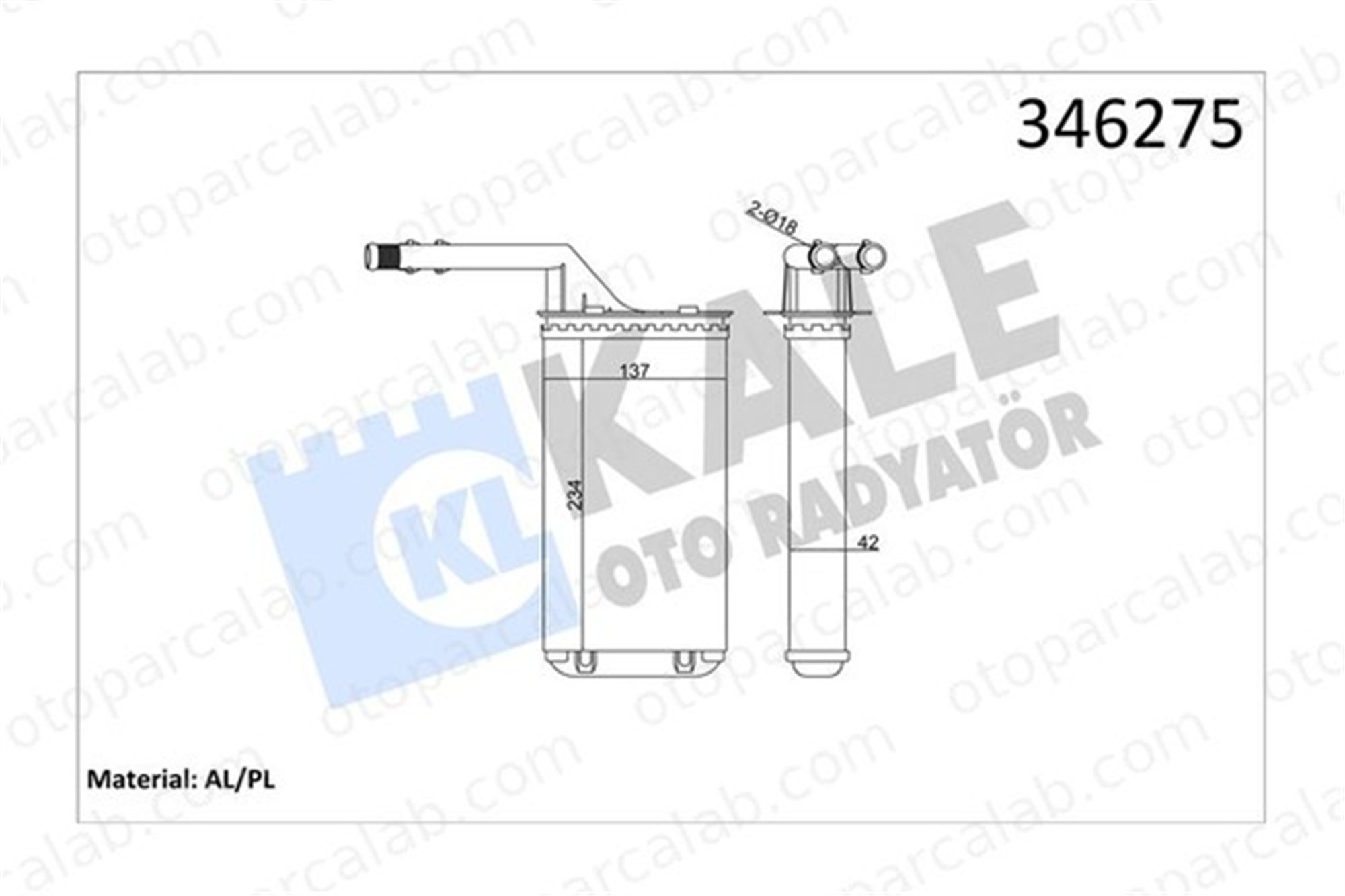 KALE 346275 Kalorifer Radyatörü CITROËN AX SAXO 644872 644875