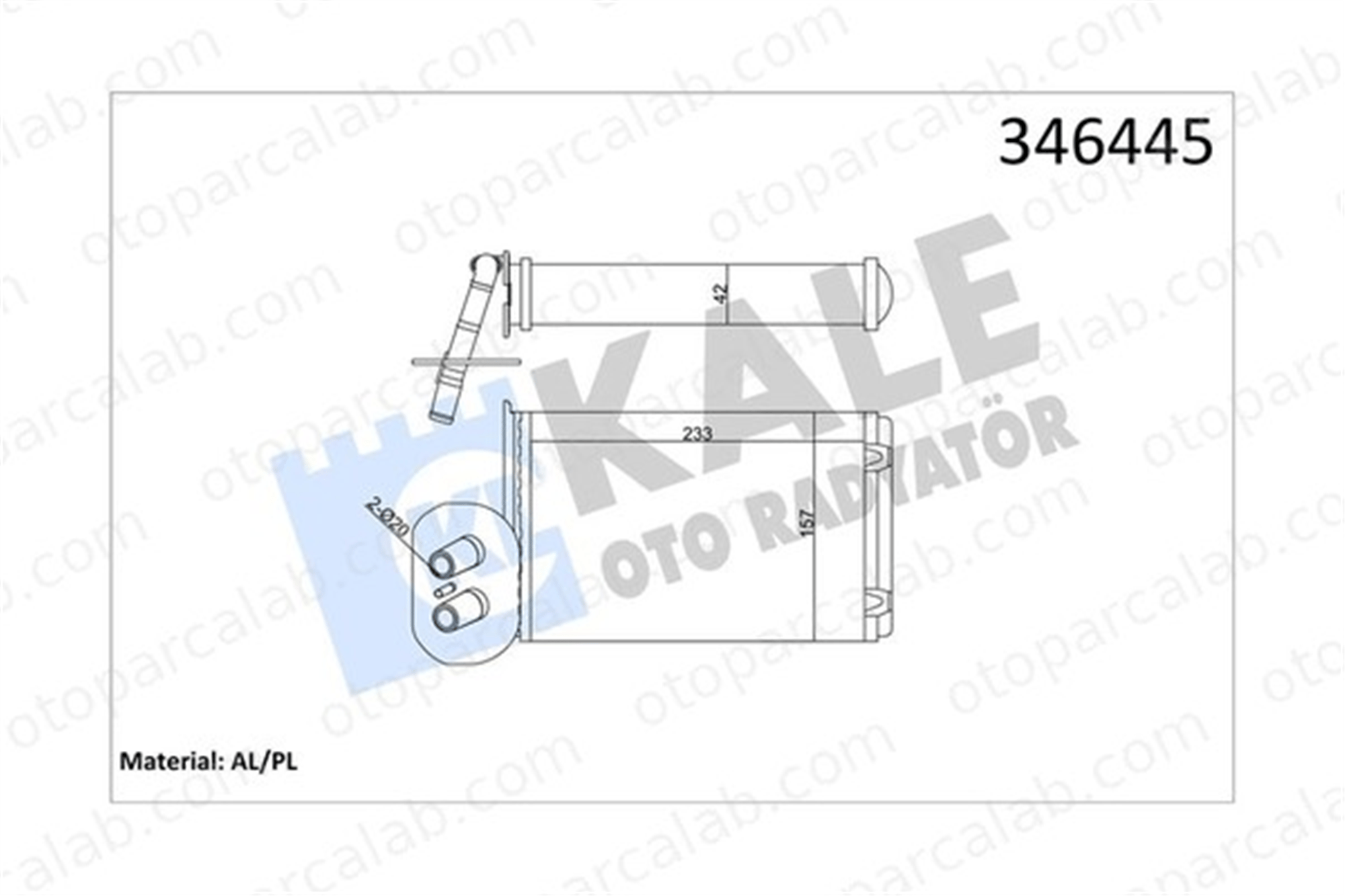 KALE 346445 Kalorifer Radyatörü VW TRANSPORTER T4 Minibüs/Otobüs TRANSPORTER T4 Panelvan/Van 701820031