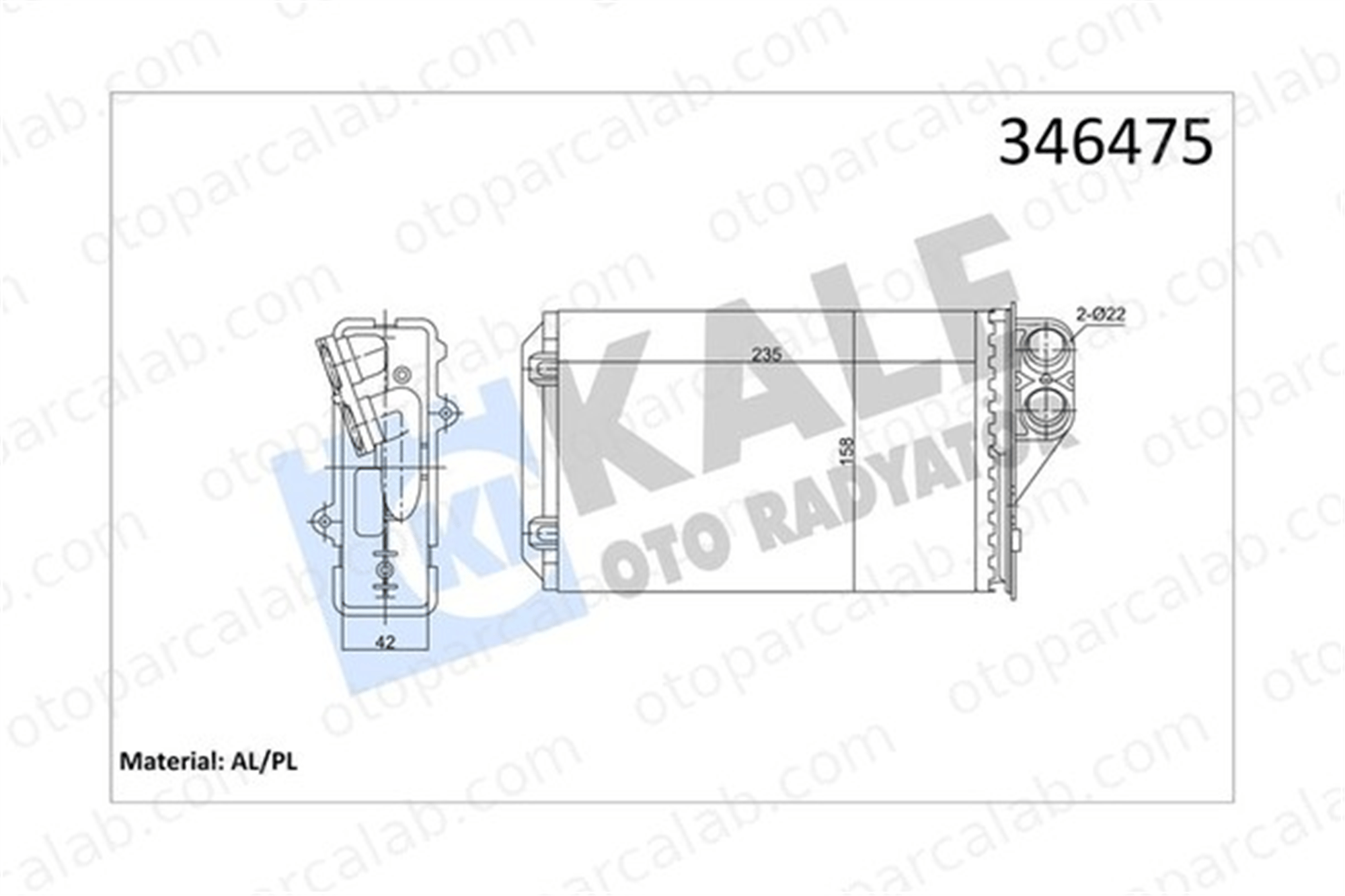 KALE 346475 Kalorifer Radyatörü CITROËN C5 I Break C5 I 6448J8
