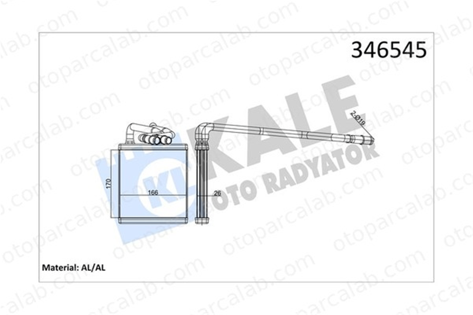 KALE 346545 Kalorifer Radyatörü FORD FIESTA VI FIESTA VI Van 8V5118B539AC 1573046