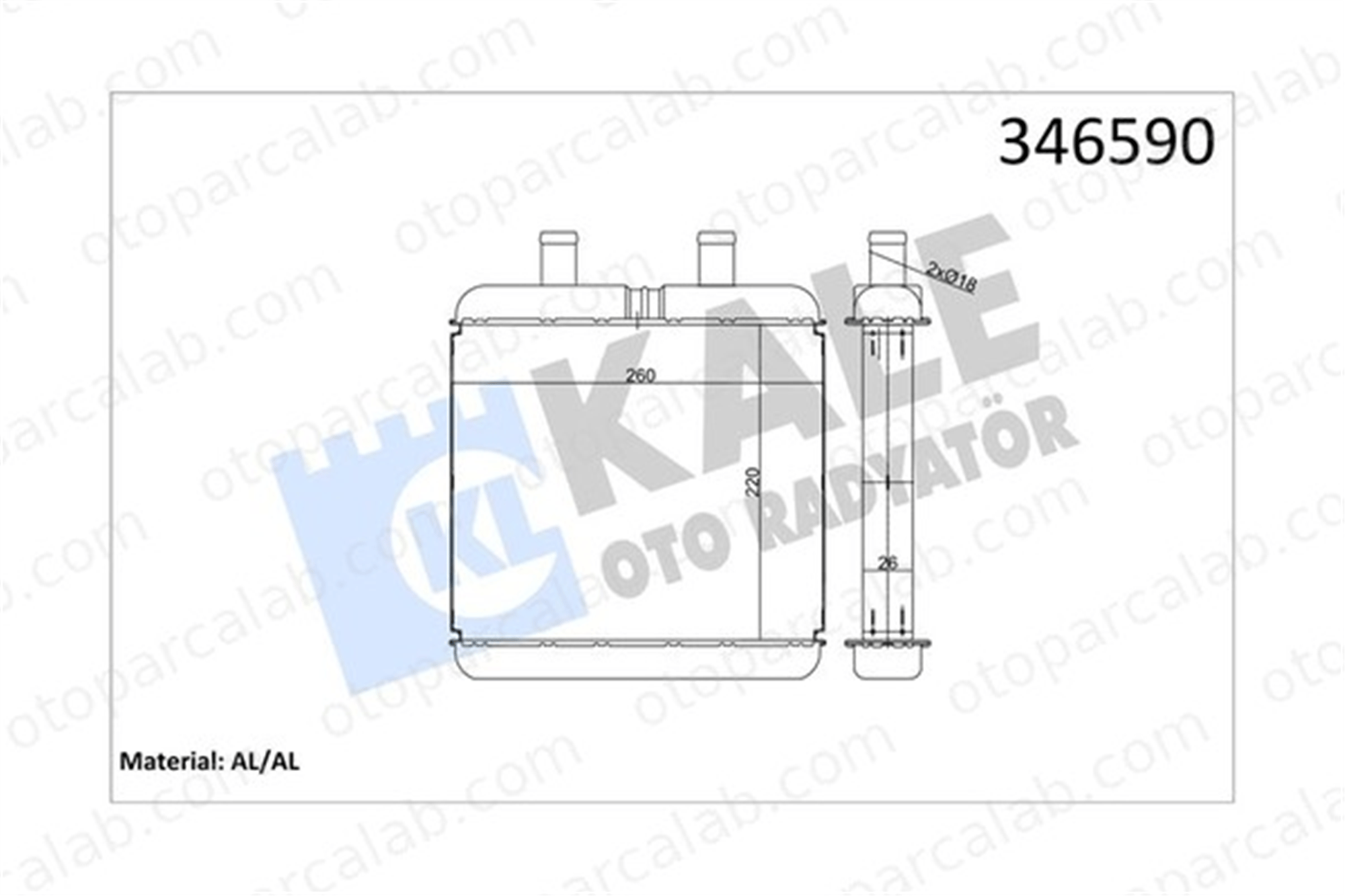 KALE 346590 Kalorifer Radyatörü IVECO DAILY III Panelvan/Van DAILY III Platform şasi 42564487 500388092