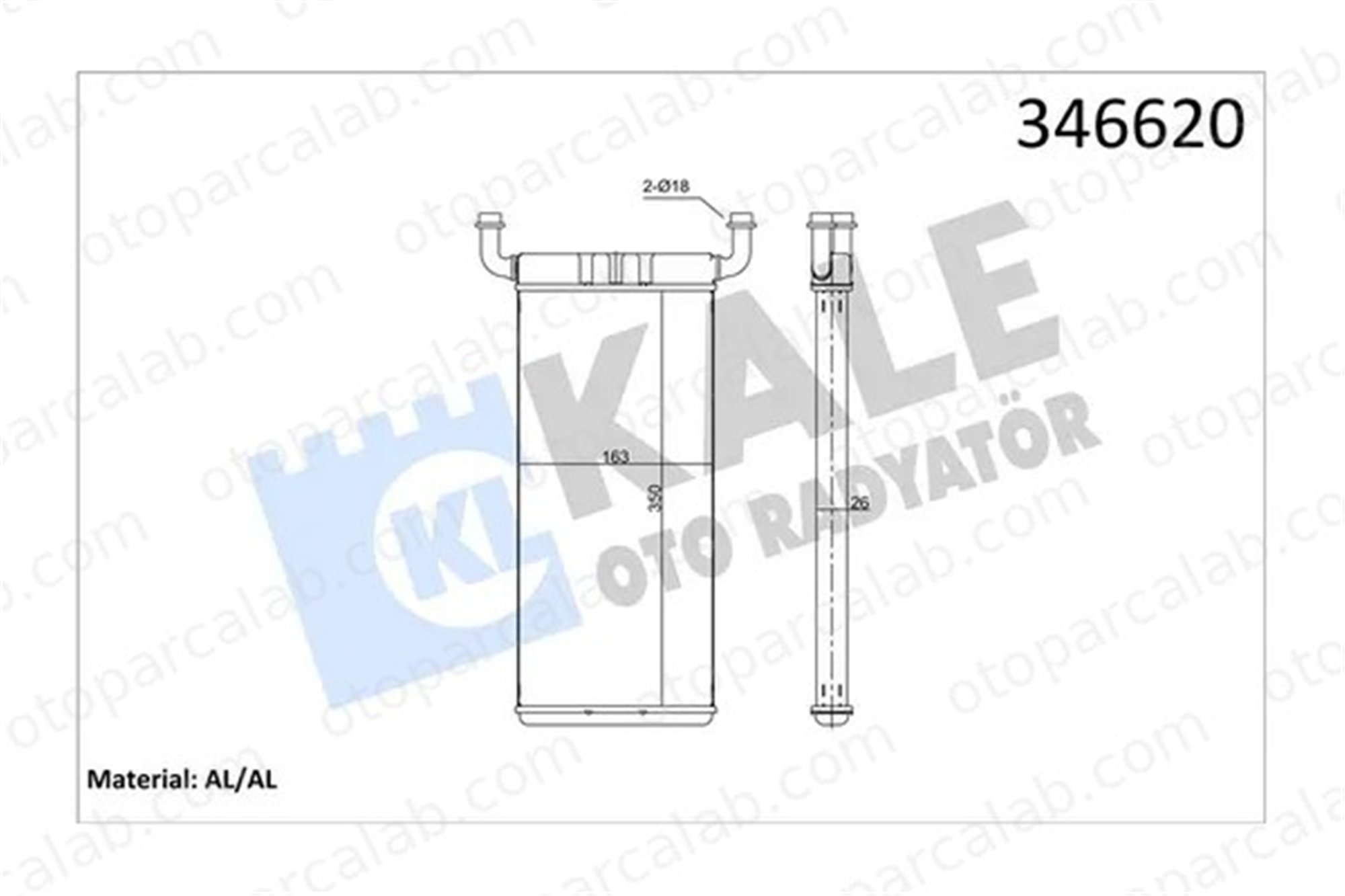 KALE 346620 Kalorifer Radyatörü MERCEDES-BENZ SPRINTER 3,5-t Panelvan/Van SPRINTER 3,5-t Platform şasi 2E0819017C 38358901