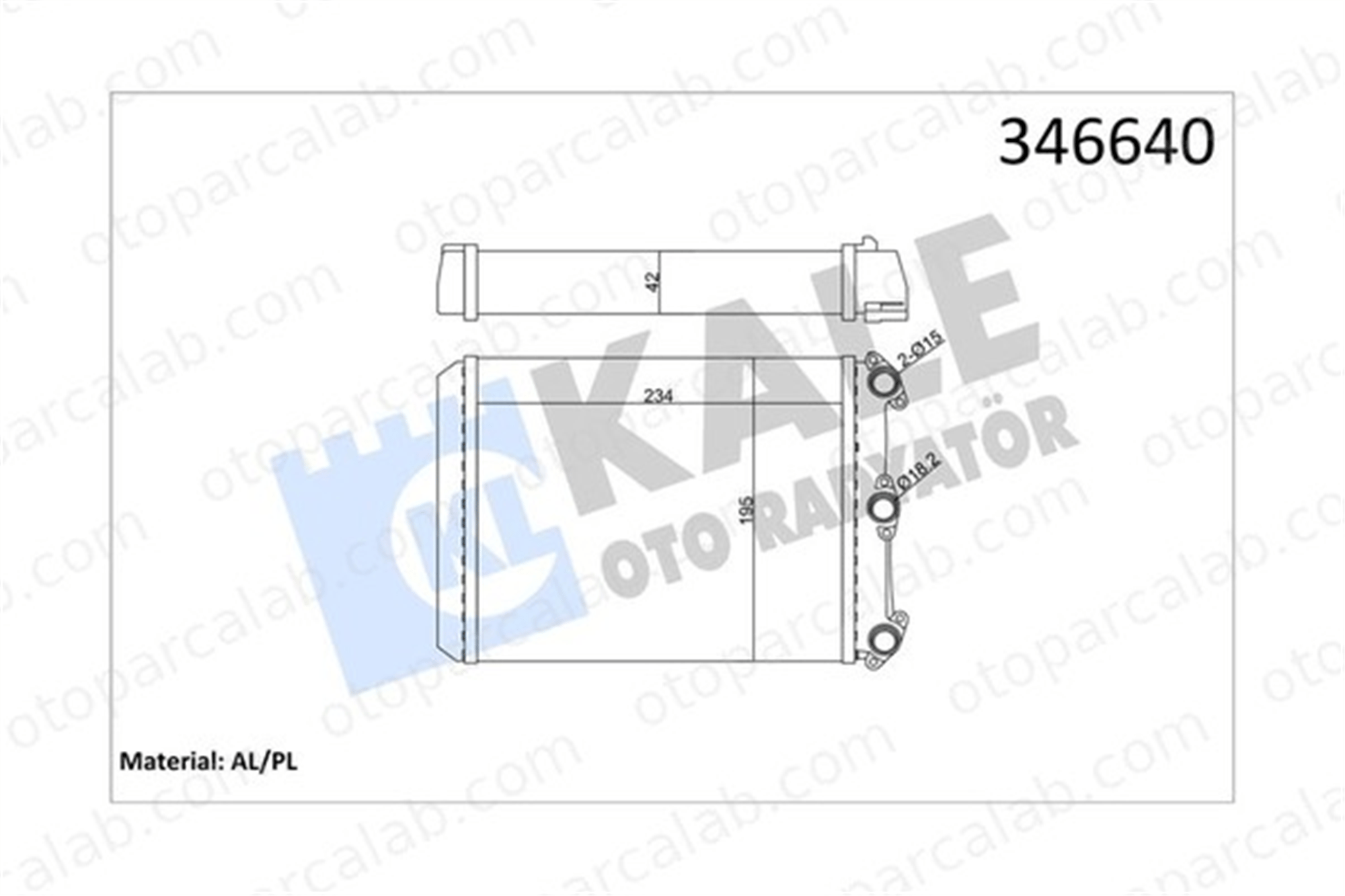 KALE 346640 Kalorifer Radyatörü MERCEDES-BENZ 123 Sedan 123 T-Model A0018357801 18357801