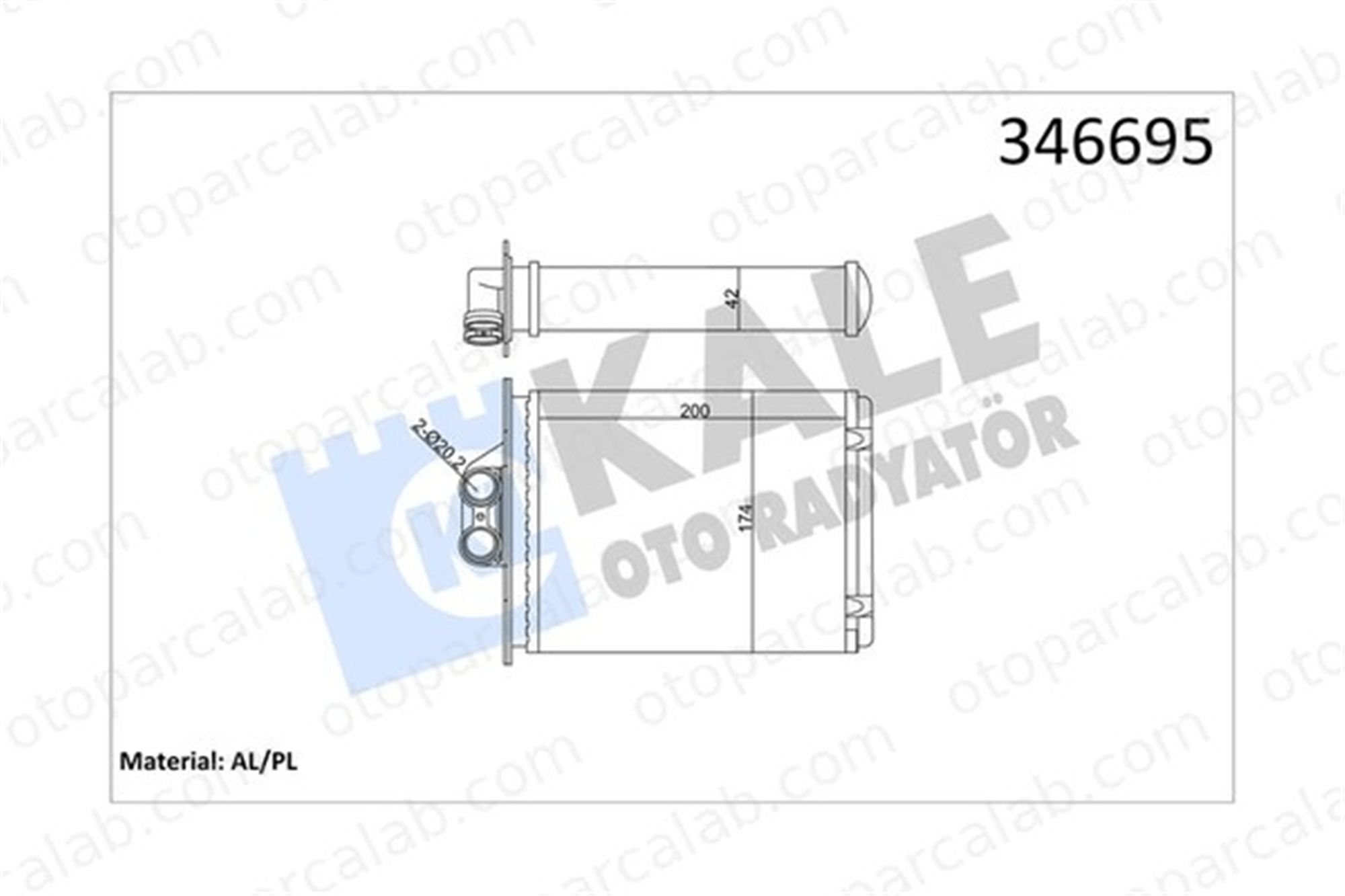 KALE 346695 Kalorifer Radyatörü OPEL VECTRA B Station wagon VECTRA B 1618049 1618110