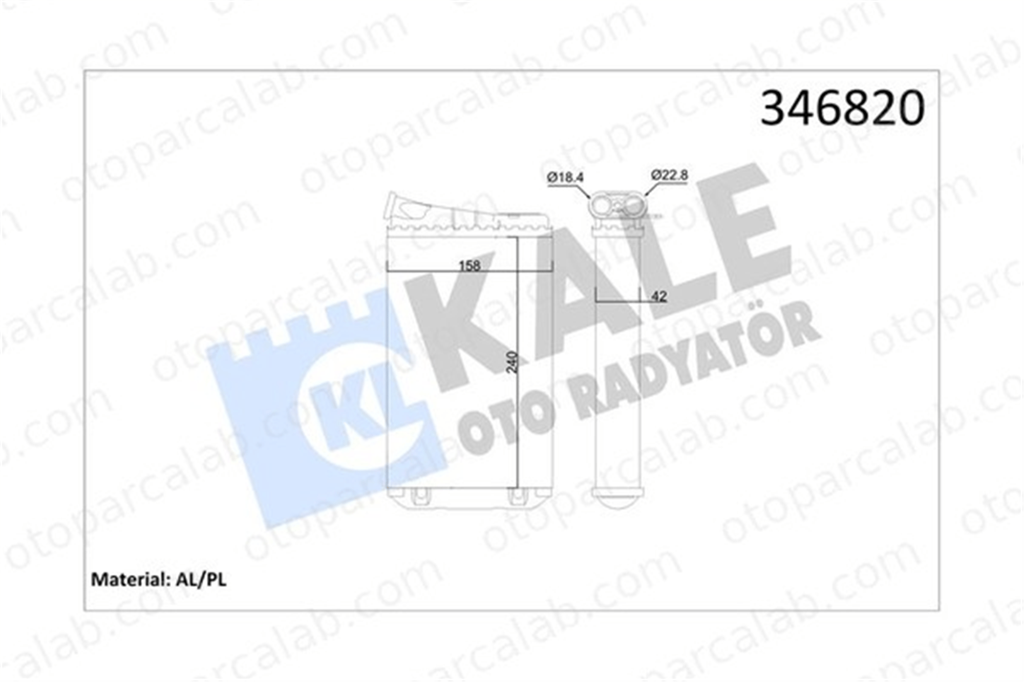 KALE 346820 Kalorifer Radyatörü OPEL OMEGA B OMEGA B Station wagon 1618026 1618248