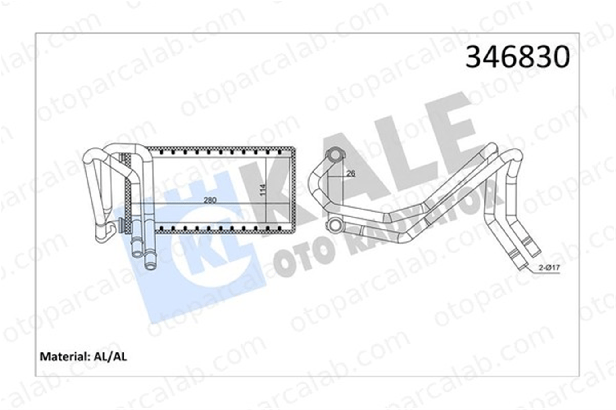 KALE 346830 Kalorifer Radyatörü LAND ROVER DISCOVERY III RANGE ROVER SPORT I LR017030 JEP500020