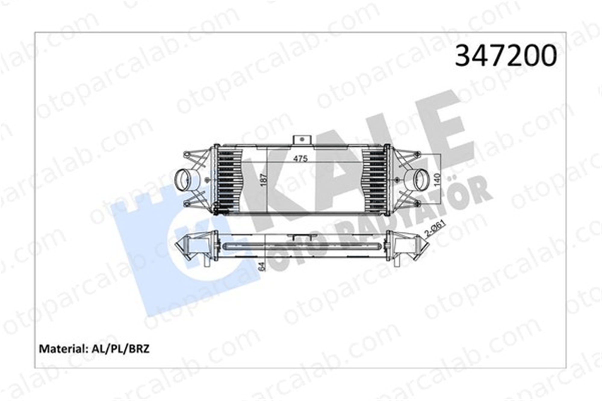 KALE 347200 Turbo Radyatörü IVECO DAILY IV Panelvan/Van DAILY III Panelvan/Van 5801349166 504022617