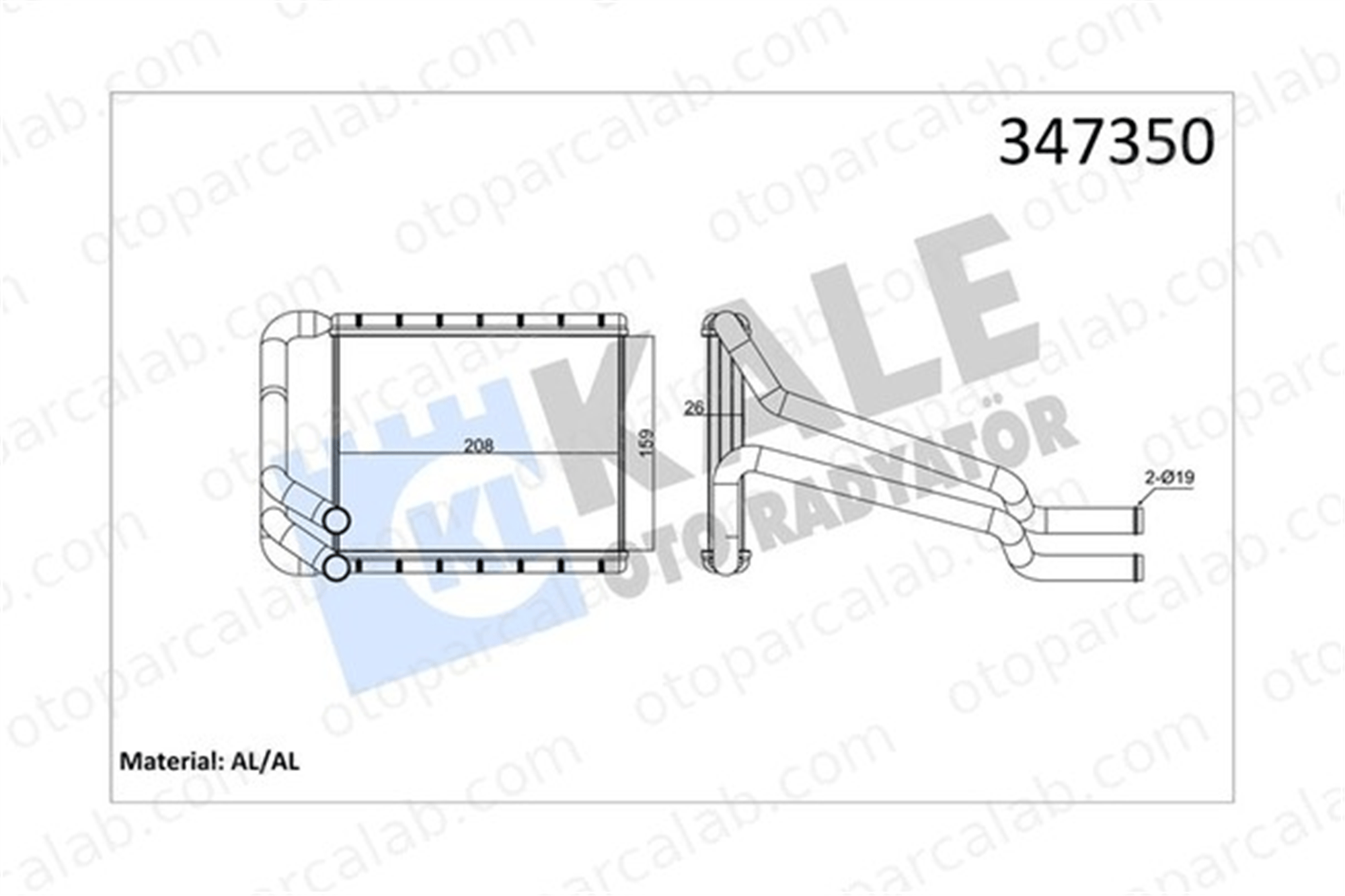 KALE 347350 Kalorifer Radyatörü KIA CEE'D HYUNDAI i30 97138A5000