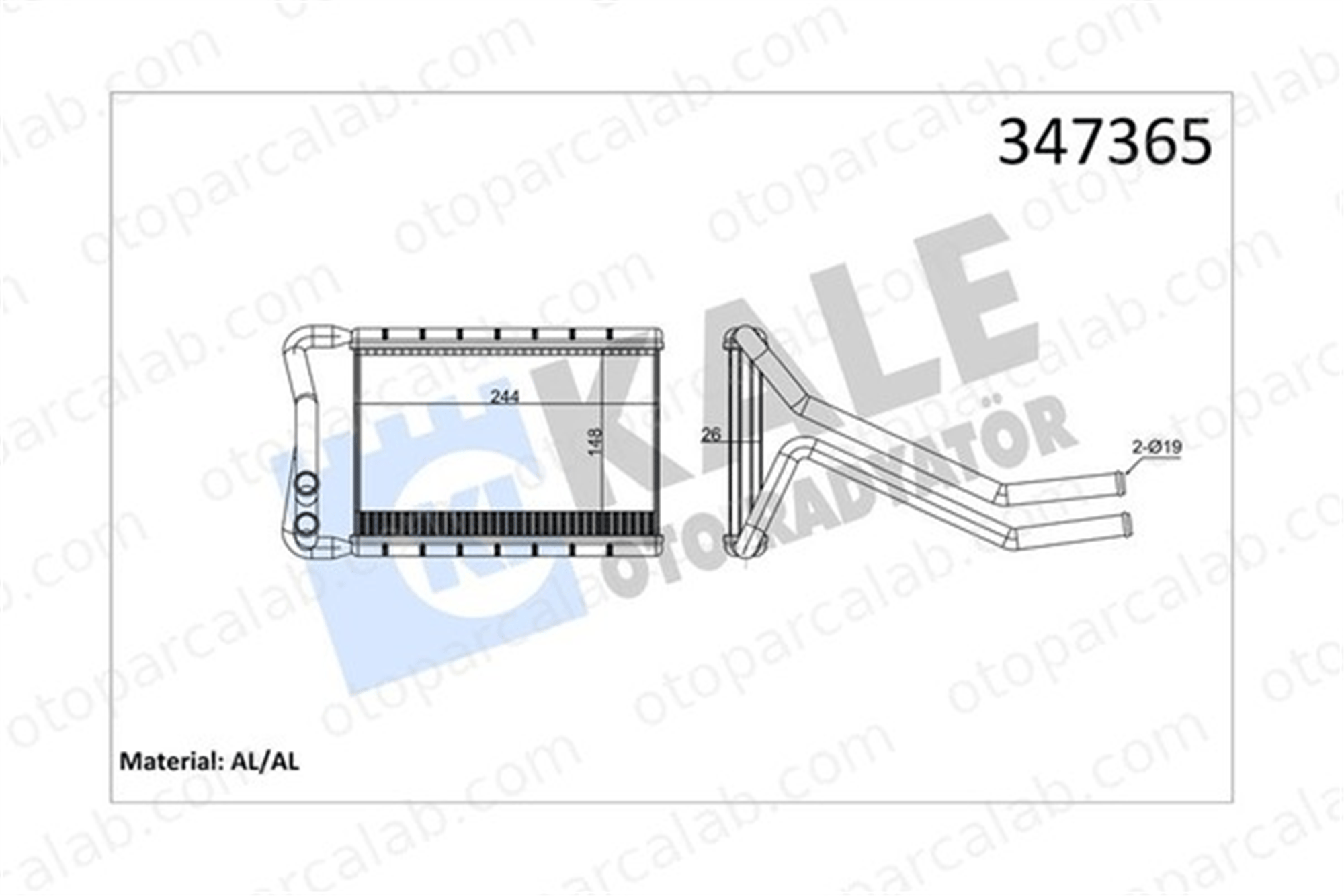 KALE 347365 Kalorifer Radyatörü HYUNDAI SANTA FÉ III GRAND SANTA FÉ 971382W000