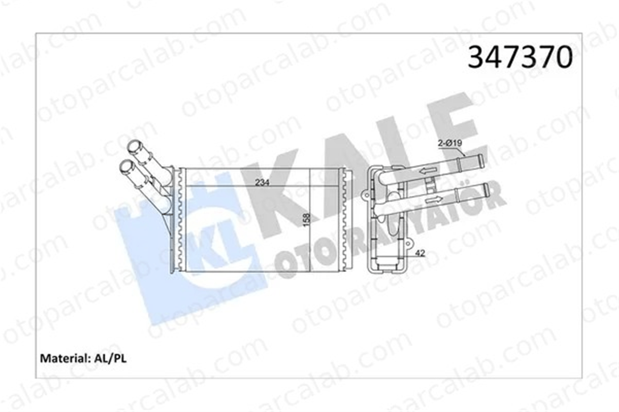 KALE 347370 Kalorifer Radyatörü AUDI A4 B5 A4 B5 Avant 893819030A 8D1819030A