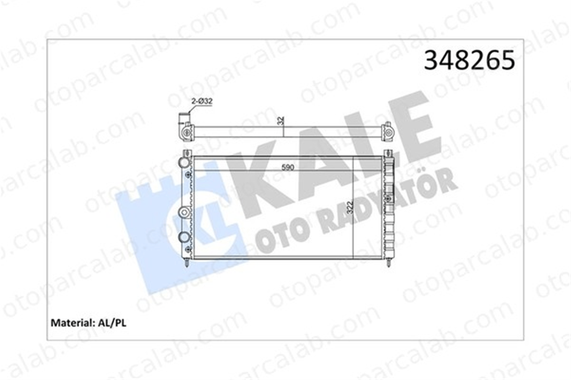KALE 348265 Su Radyatörü SKODA FELICIA I FELICIA I Pick-up 348265 7601412