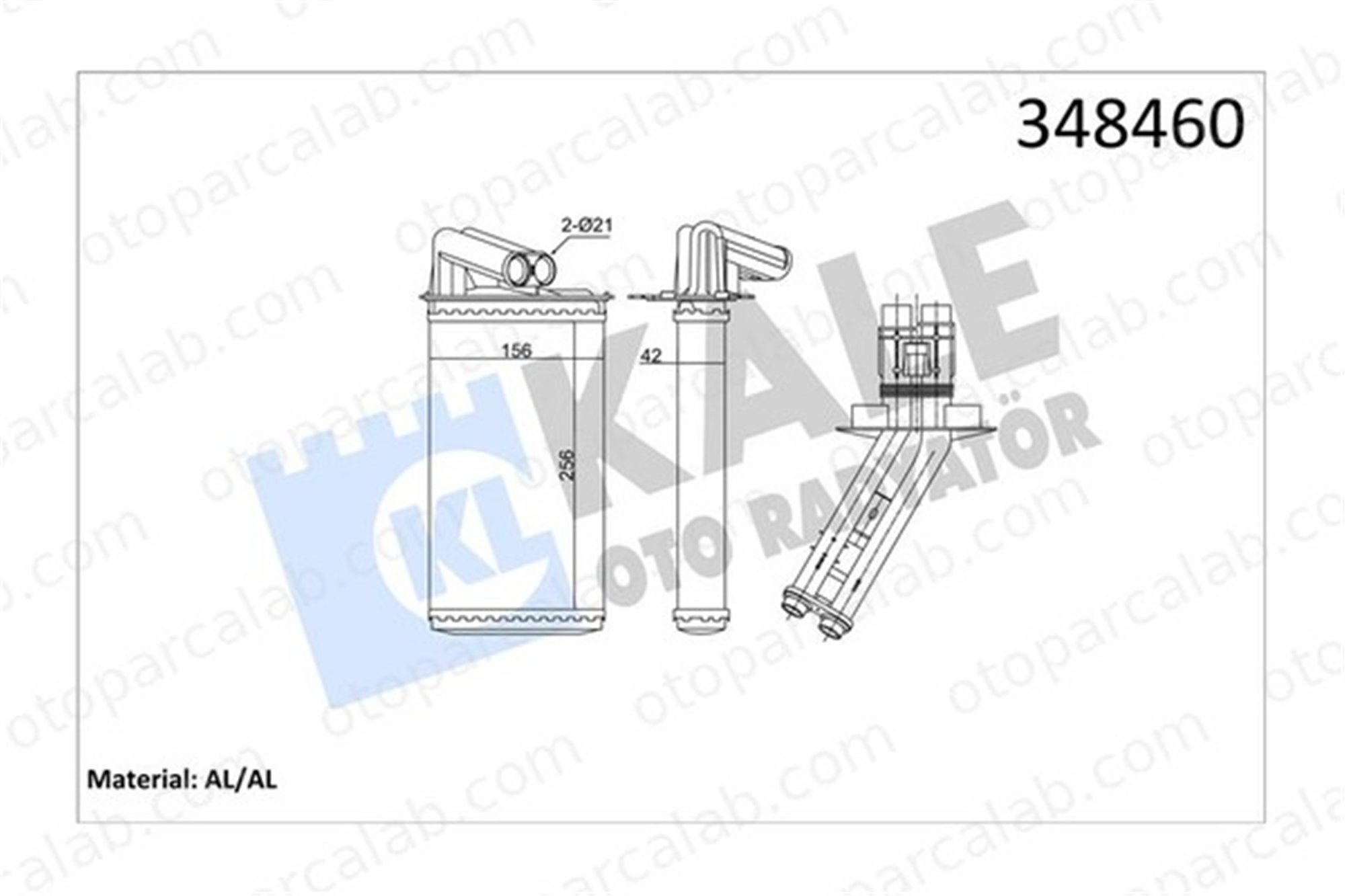 KALE 348460 Kalorifer Radyatörü RENAULT LAGUNA II Grandtour LAGUNA II 7701038542