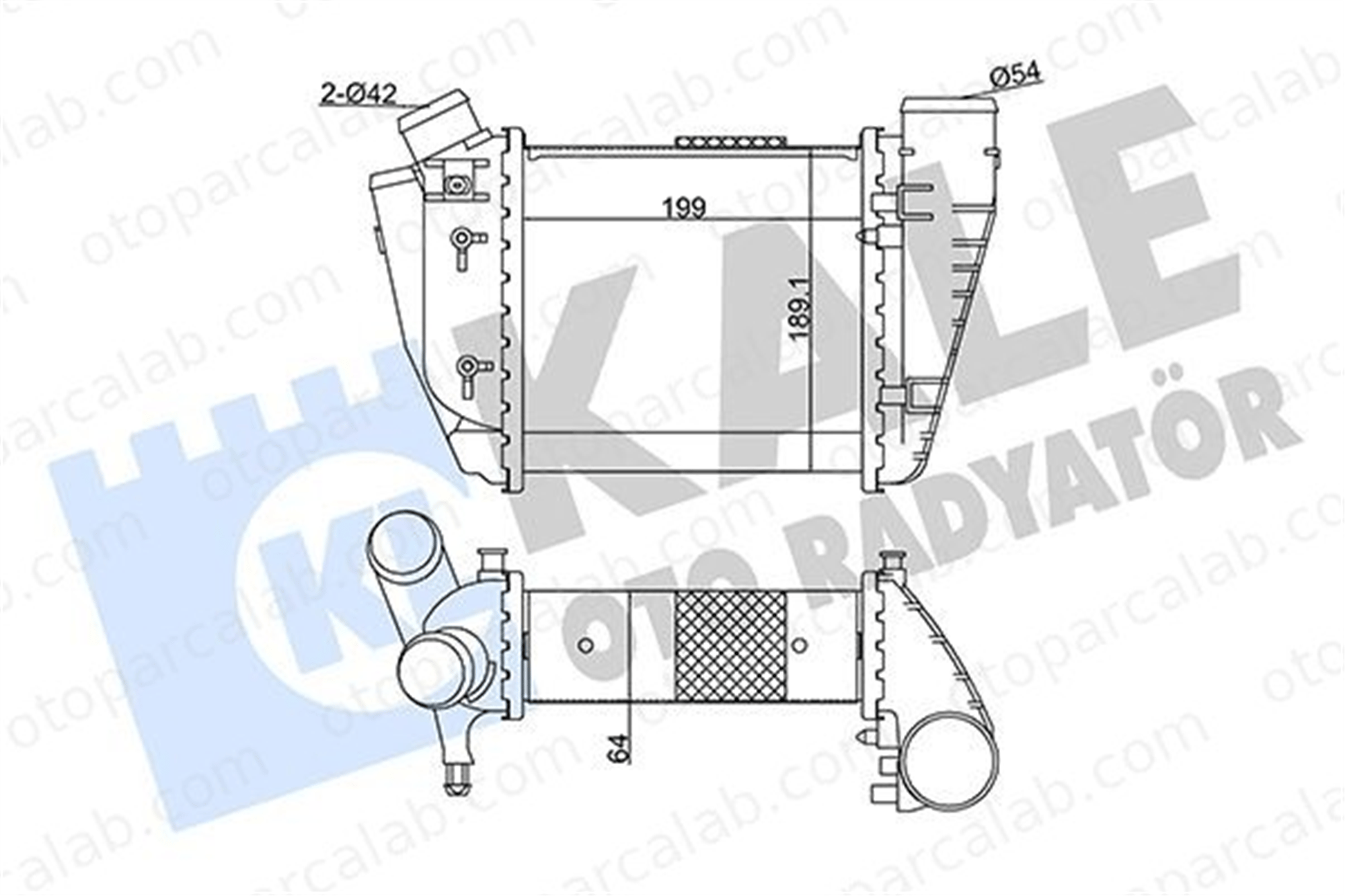 KALE 352385 Turbo Radyatörü AUDI A4 B6 A4 B6 Avant 8E0145806C 8E0145806D