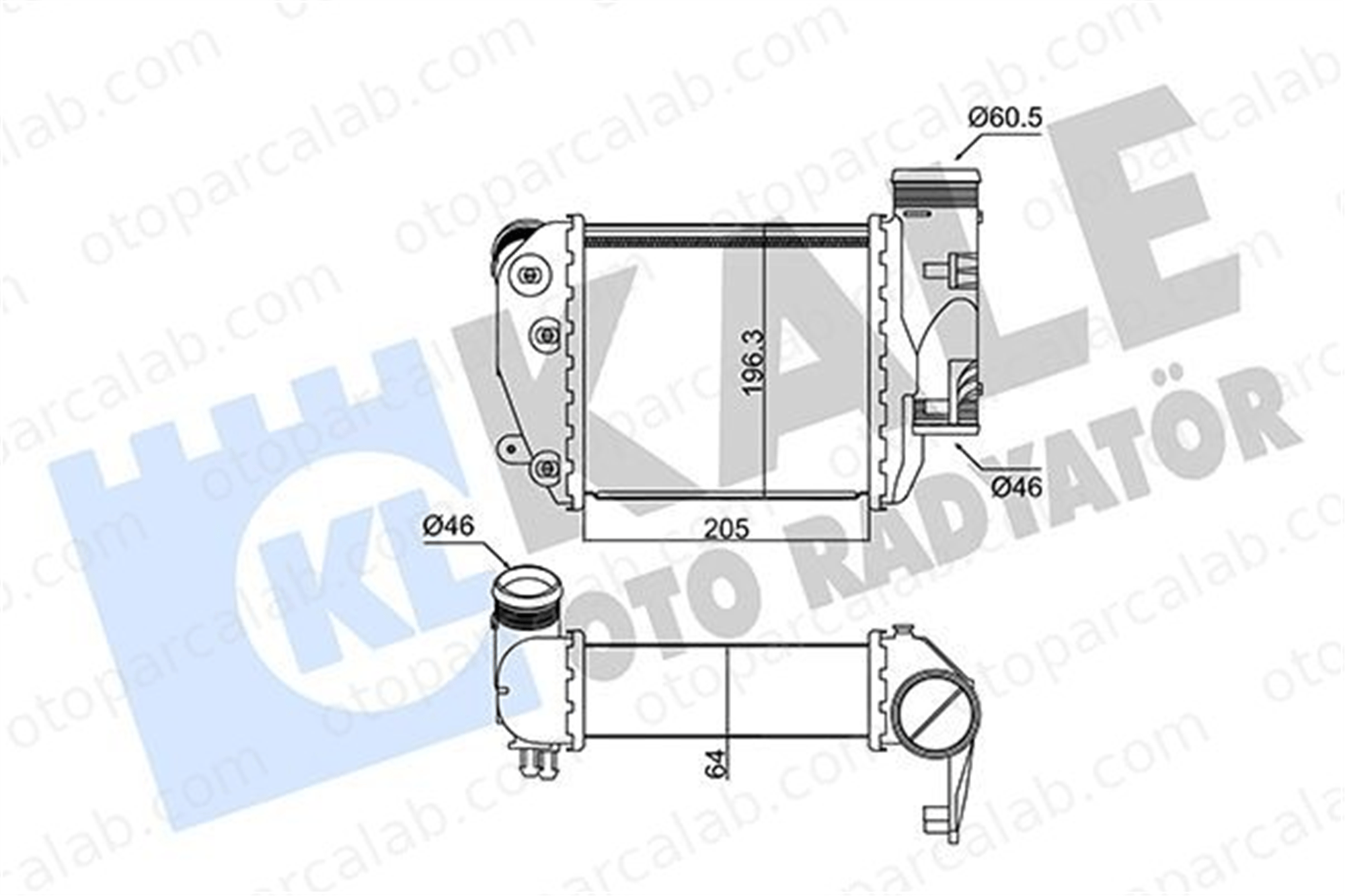 KALE 352425 Turbo Radyatörü AUDI A6 C6 A6 C6 Avant 4F0145806E 4F0145806AA