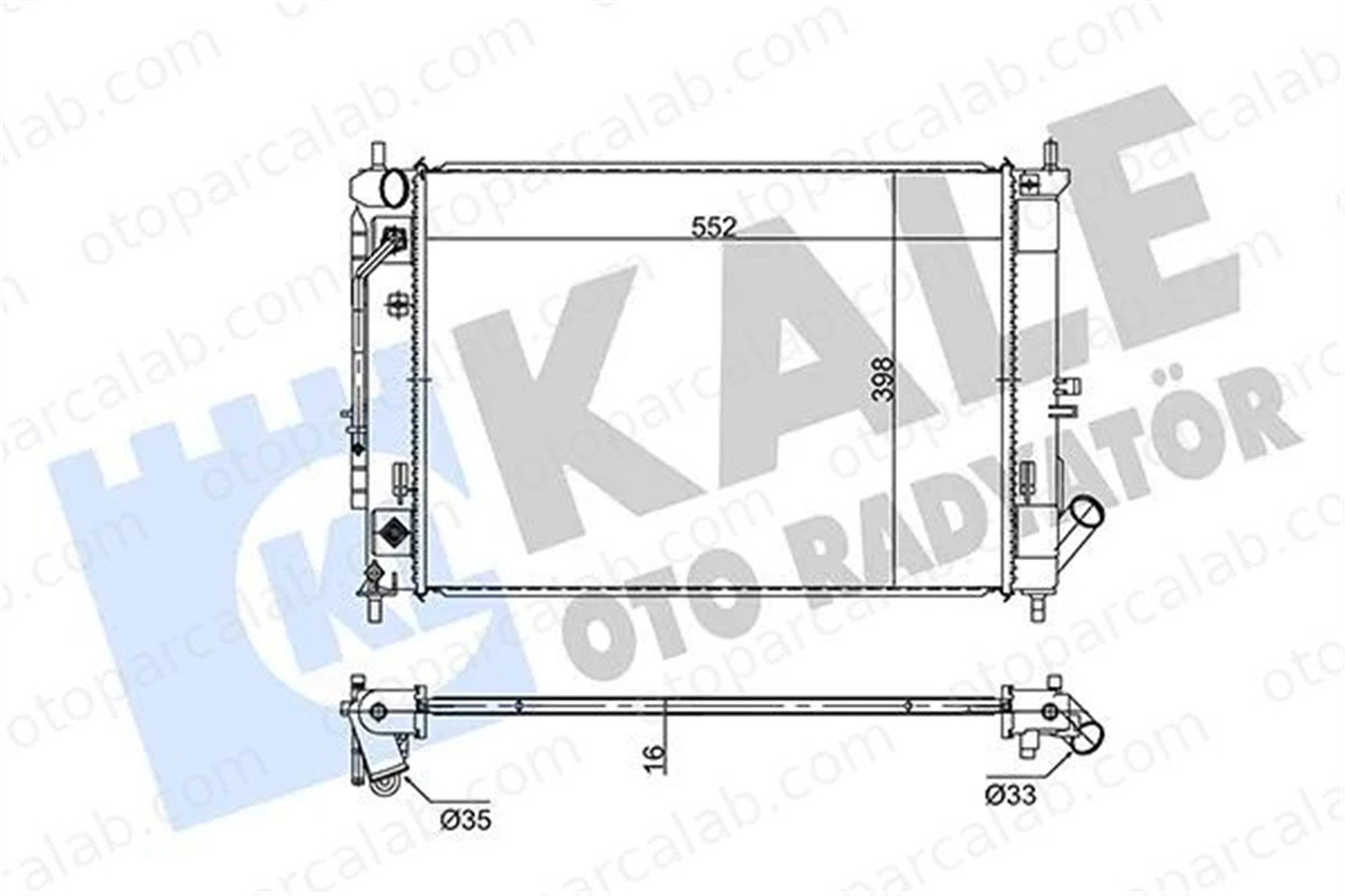 KALE 354285 Su Radyatörü HYUNDAI ELANTRA V Sedan 354285 253103X600