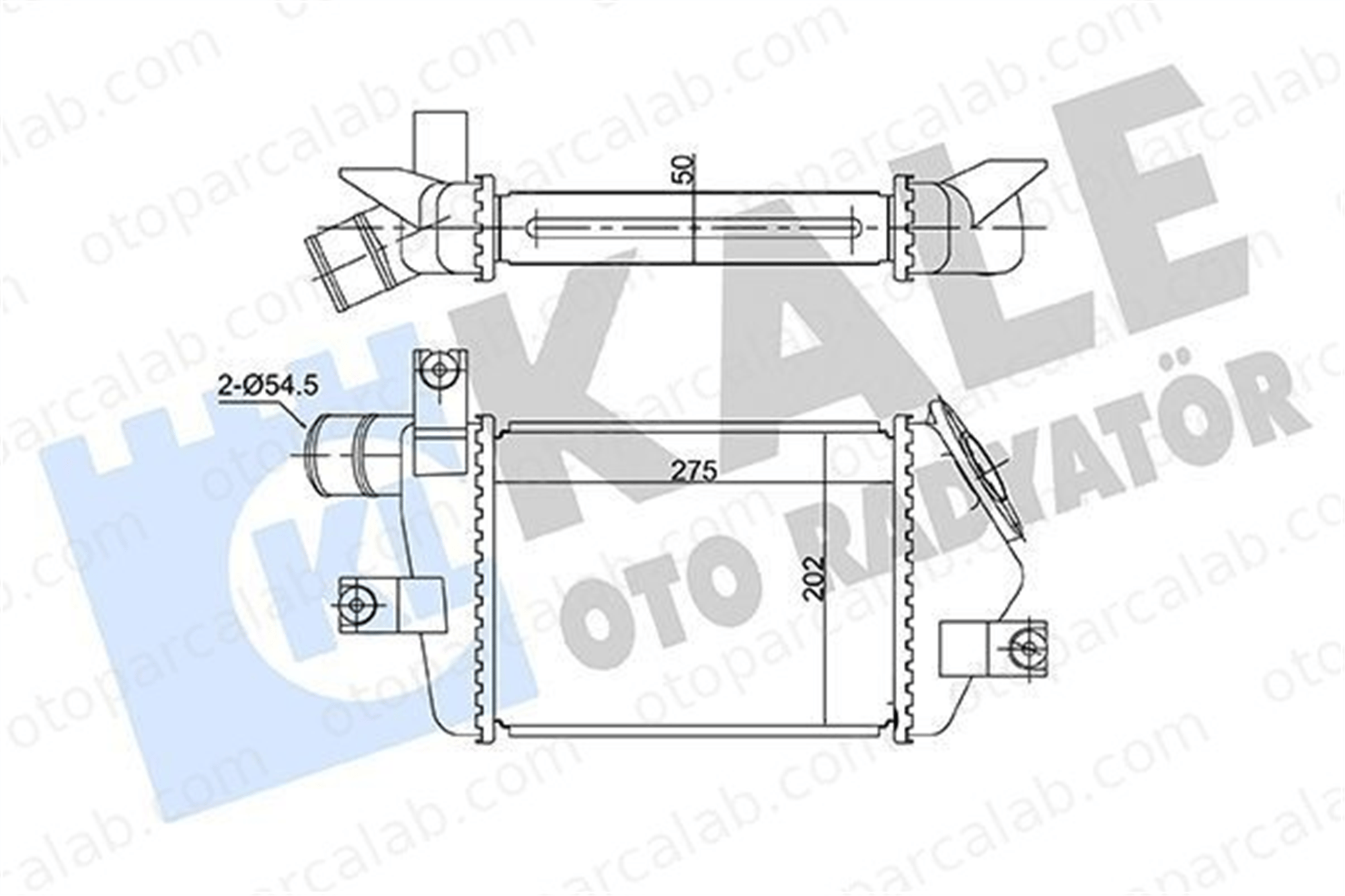 KALE 360680 Turbo Radyatörü MITSUBISHI L200 / TRITON L200 / TRITON Platform şasi 2SP819031 MN135001