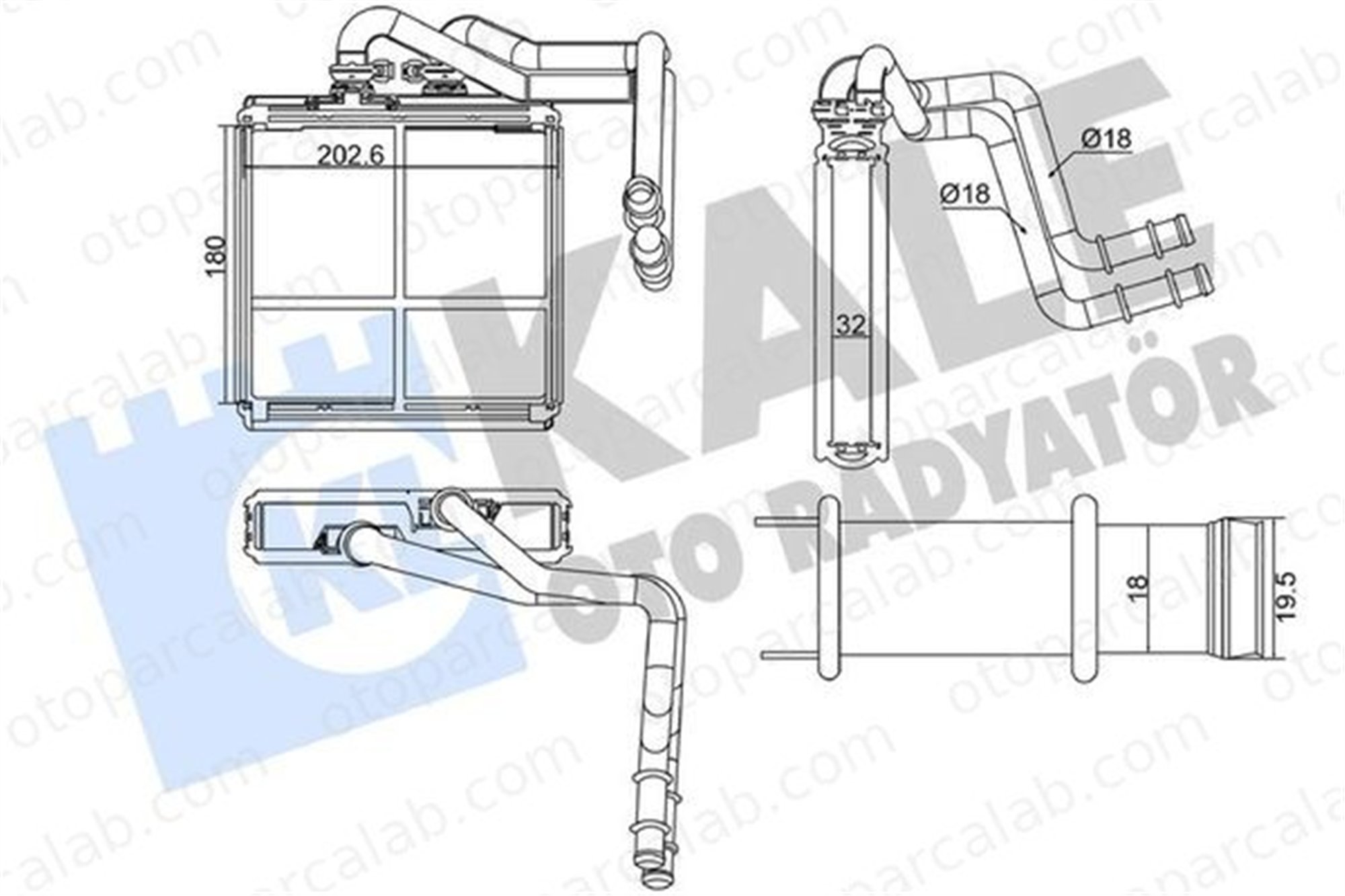 KALE 370780 Kalorifer Radyatörü MERCEDES-BENZ E-SERISI E-SERISI T-Model A2048300061 2048300061