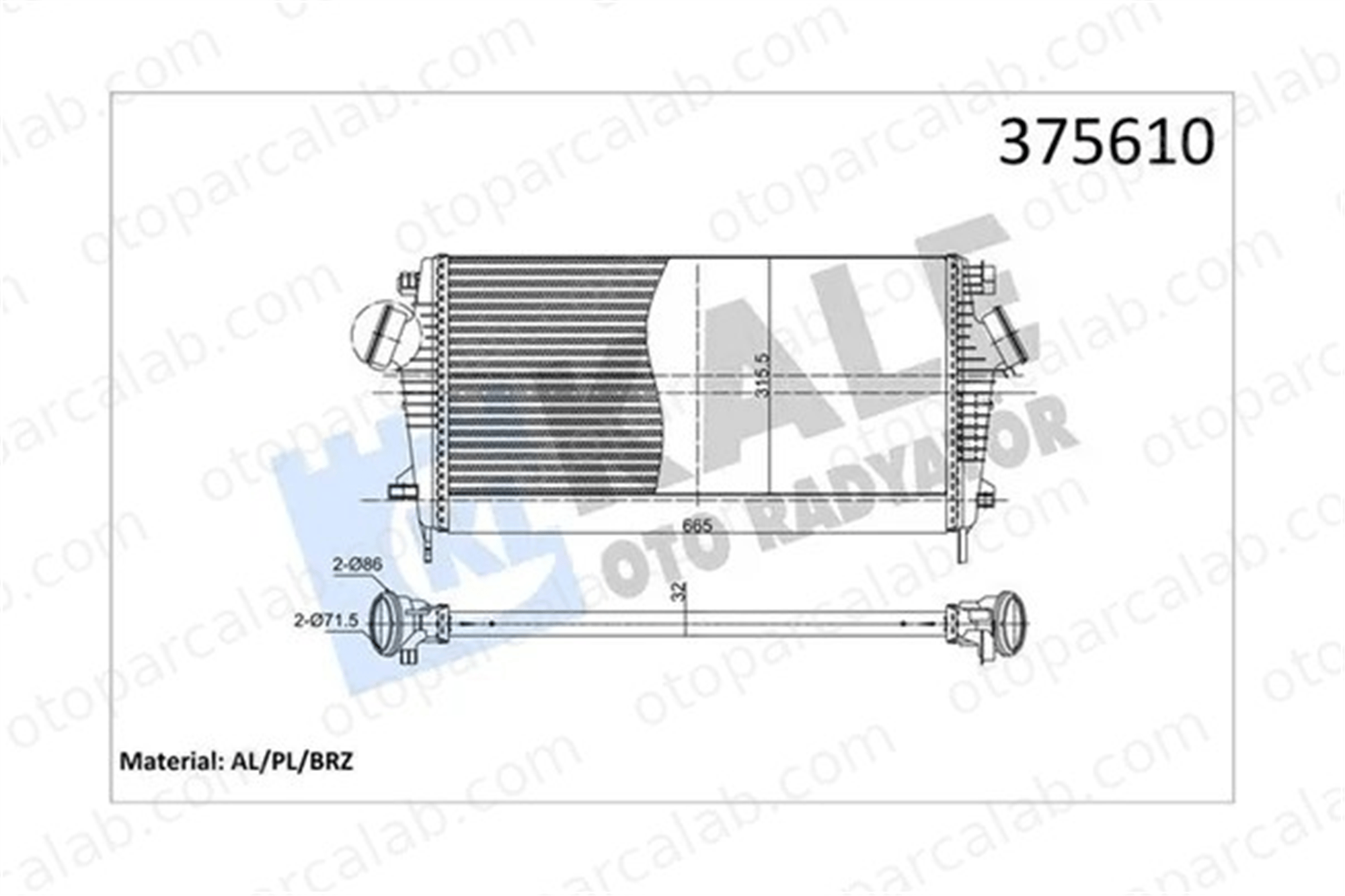 KALE 375610 Turbo Radyatörü OPEL INSIGNIA A INSIGNIA A Sedan 22829850