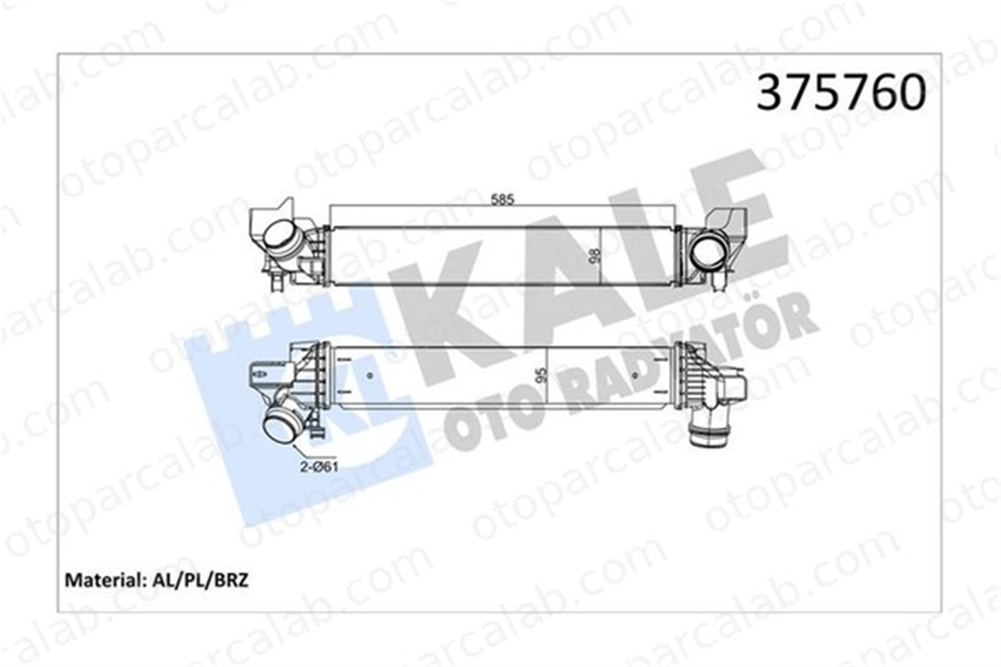 KALE 375760 Turbo Radyatörü MINI MINI BMW 2 Active Tourer 17517617597 7617597
