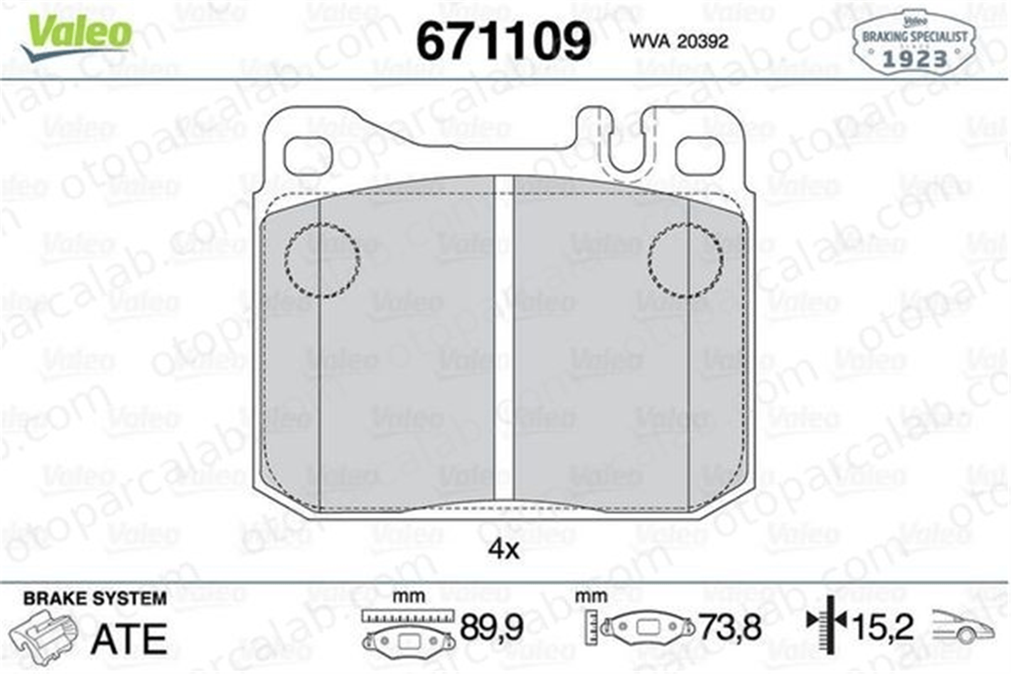 KALE BALATA 21055 179 14 Fren Disk Balata Ön MERCEDES-BENZ 123 Sedan S-SERISI 4207420 4206320