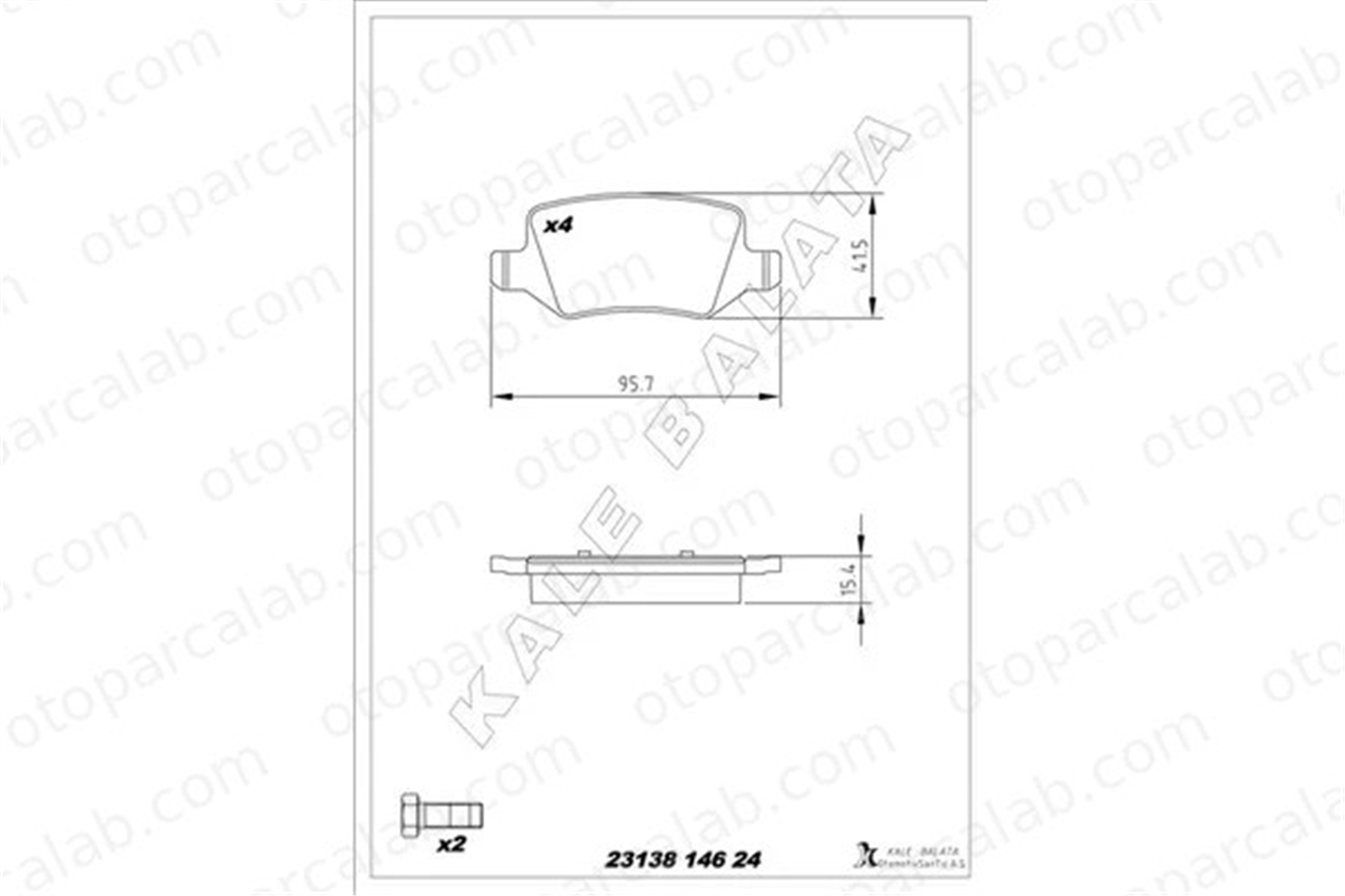 KALE BALATA 23138 146 24 MSH KD11 Fren Disk Balata Arka MERCEDES-BENZ A-SERISI B-SERISI Sports Tourer A1684200420 1684200420