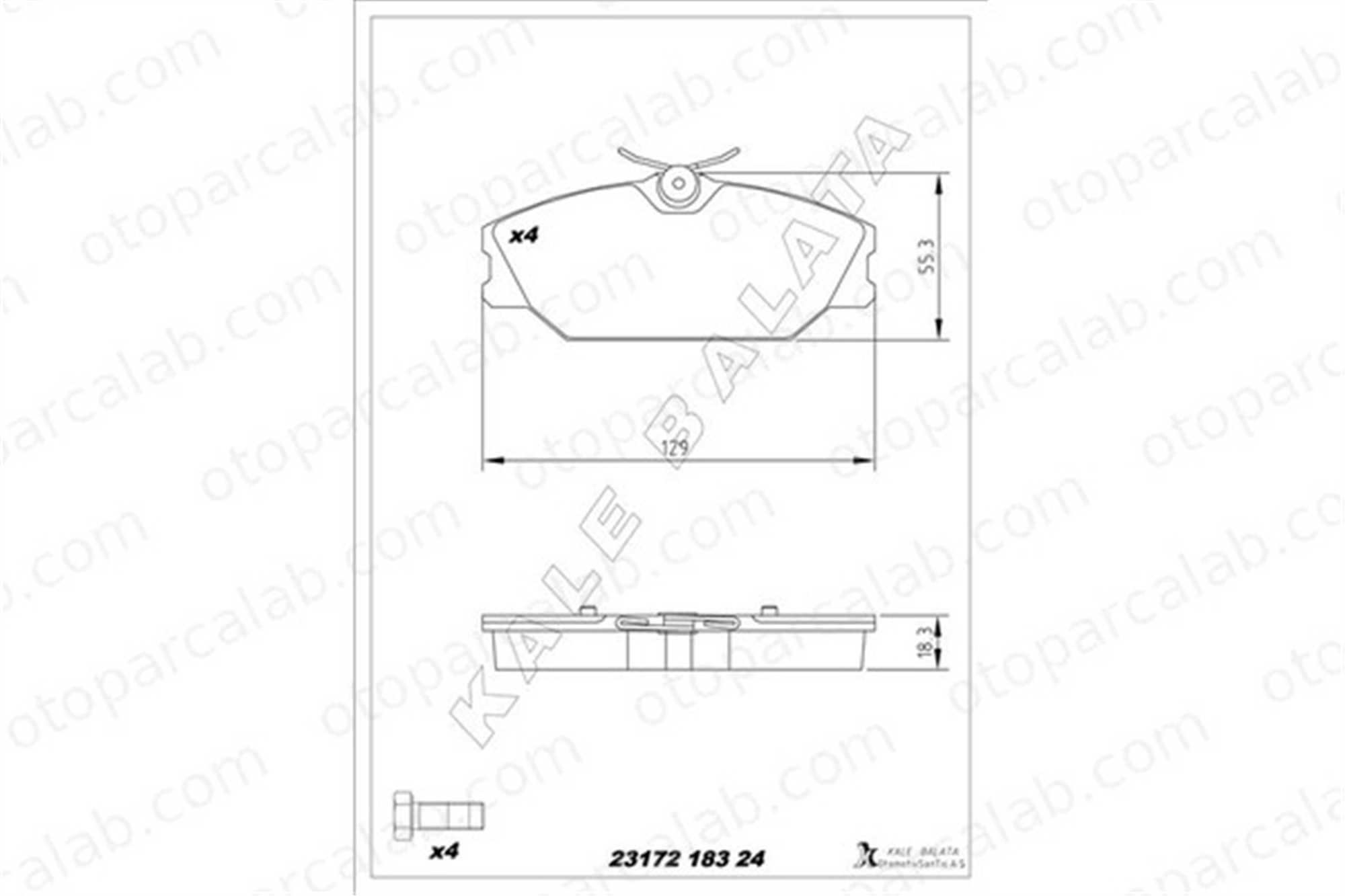 KALE BALATA 23172 183 24 ANS KD13 Fren Disk Balata Ön RENAULT SCÉNIC I MPV MEGANE I Classic 7701206379 7701209380