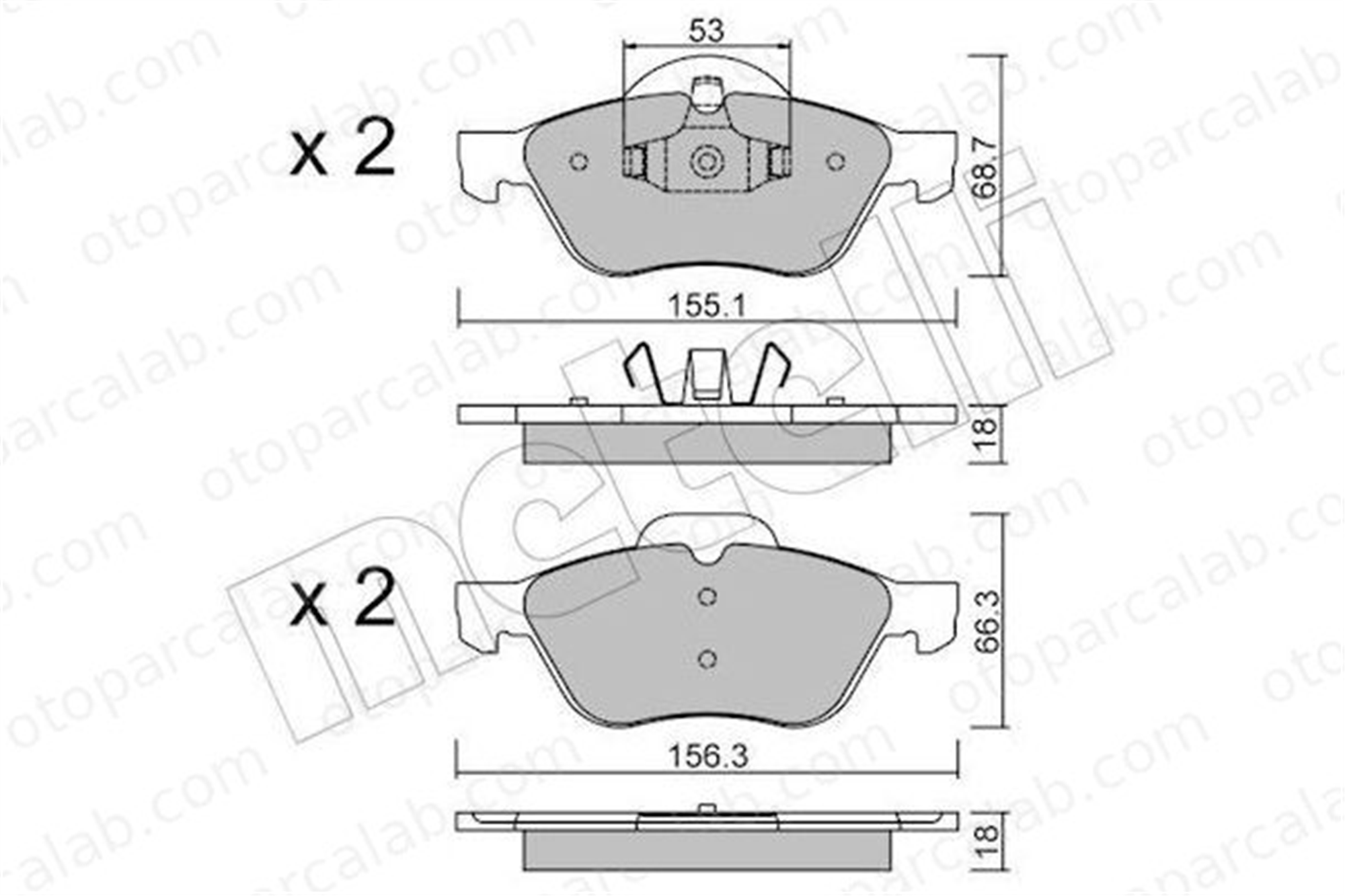 KALE BALATA 23215 183 15KD13 Fren Disk Balata Ön RENAULT LAGUNA II Grandtour LAGUNA II 410600012R 7701209100