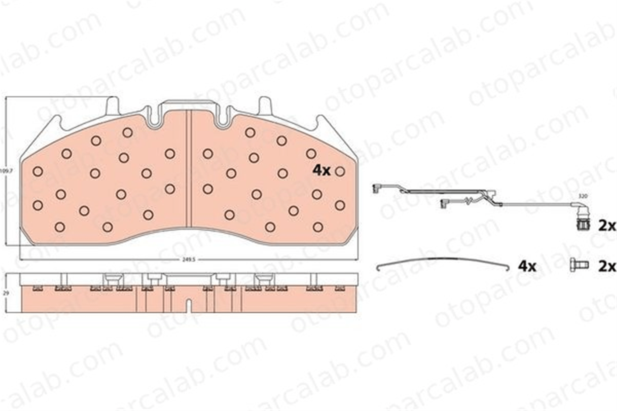 KALE BALATA 29174 292 24 Fren Disk Balata Ön DAIHATSU CHARADE III CHARADE IV 2917429224 5001864363