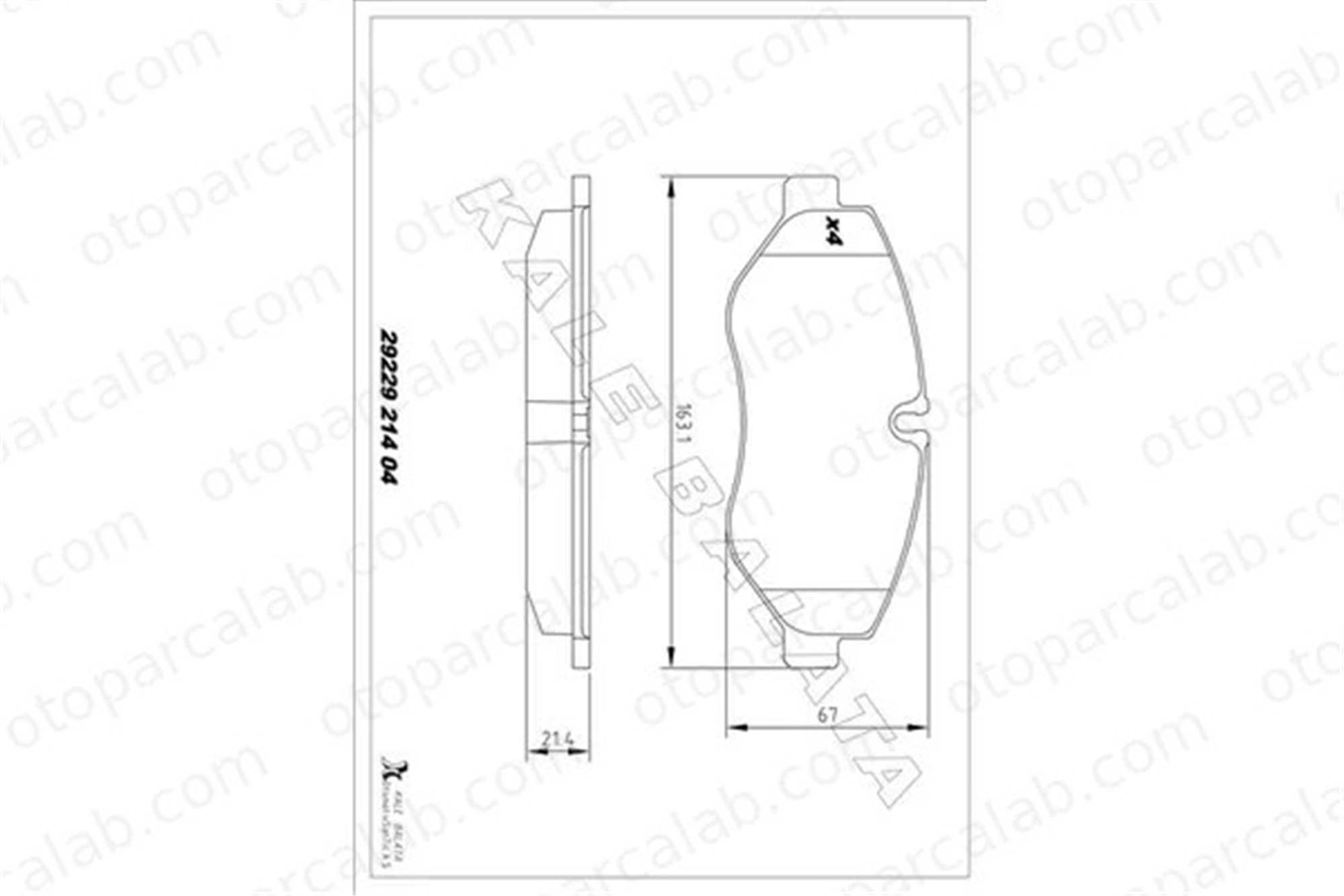 KALE BALATA 29229 214 04 ANS KD11 Fren Disk Balata Ön IVECO DAILY IV Panelvan/Van DAILY IV Platform şasi 42555881 42561355