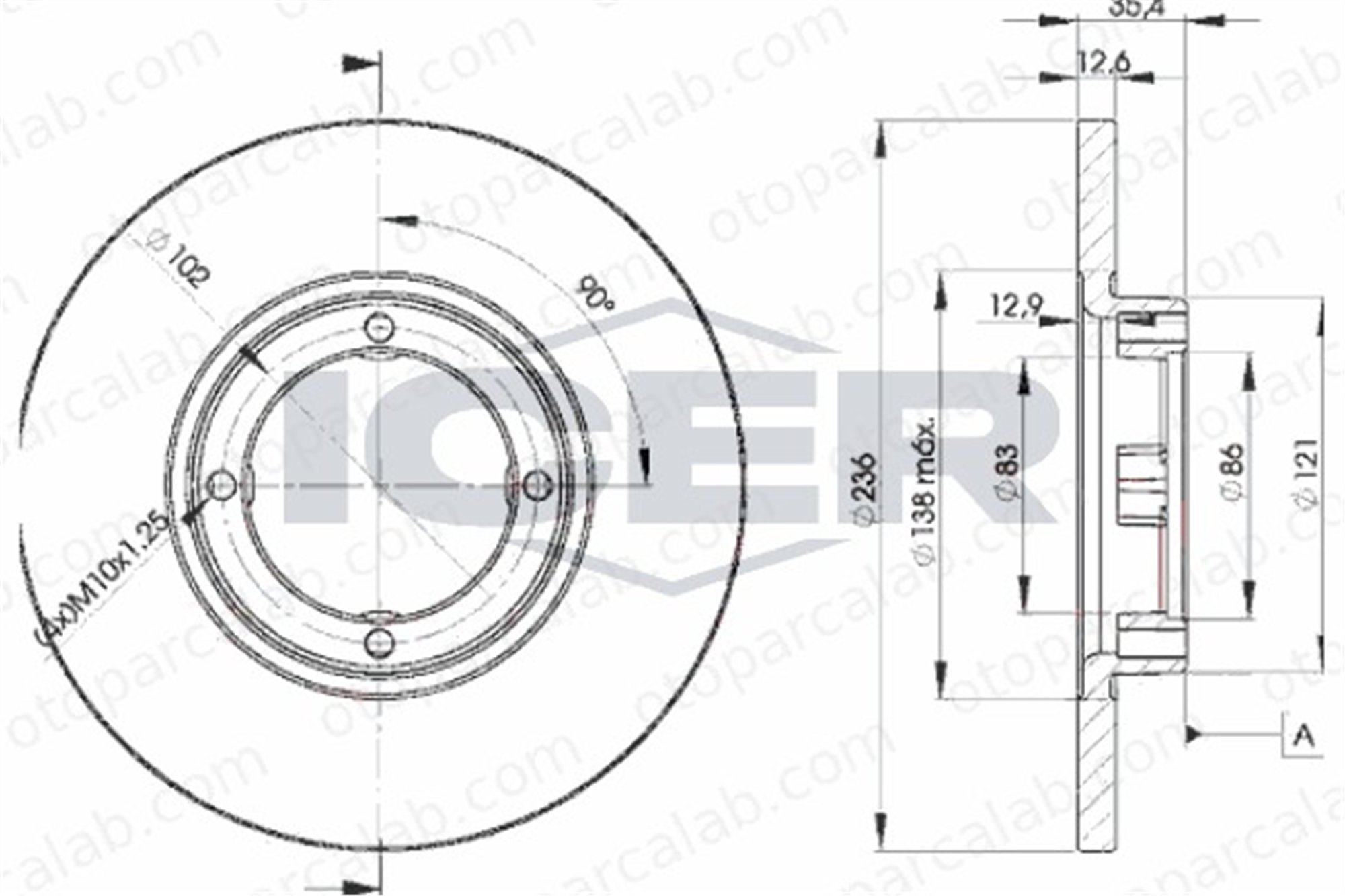 KALE BALATA TFD00086 Fren Disk Ayna Ön Sağ ve Sol CHEVROLET MATIZ DAEWOO MATIZ 96455424 96284392