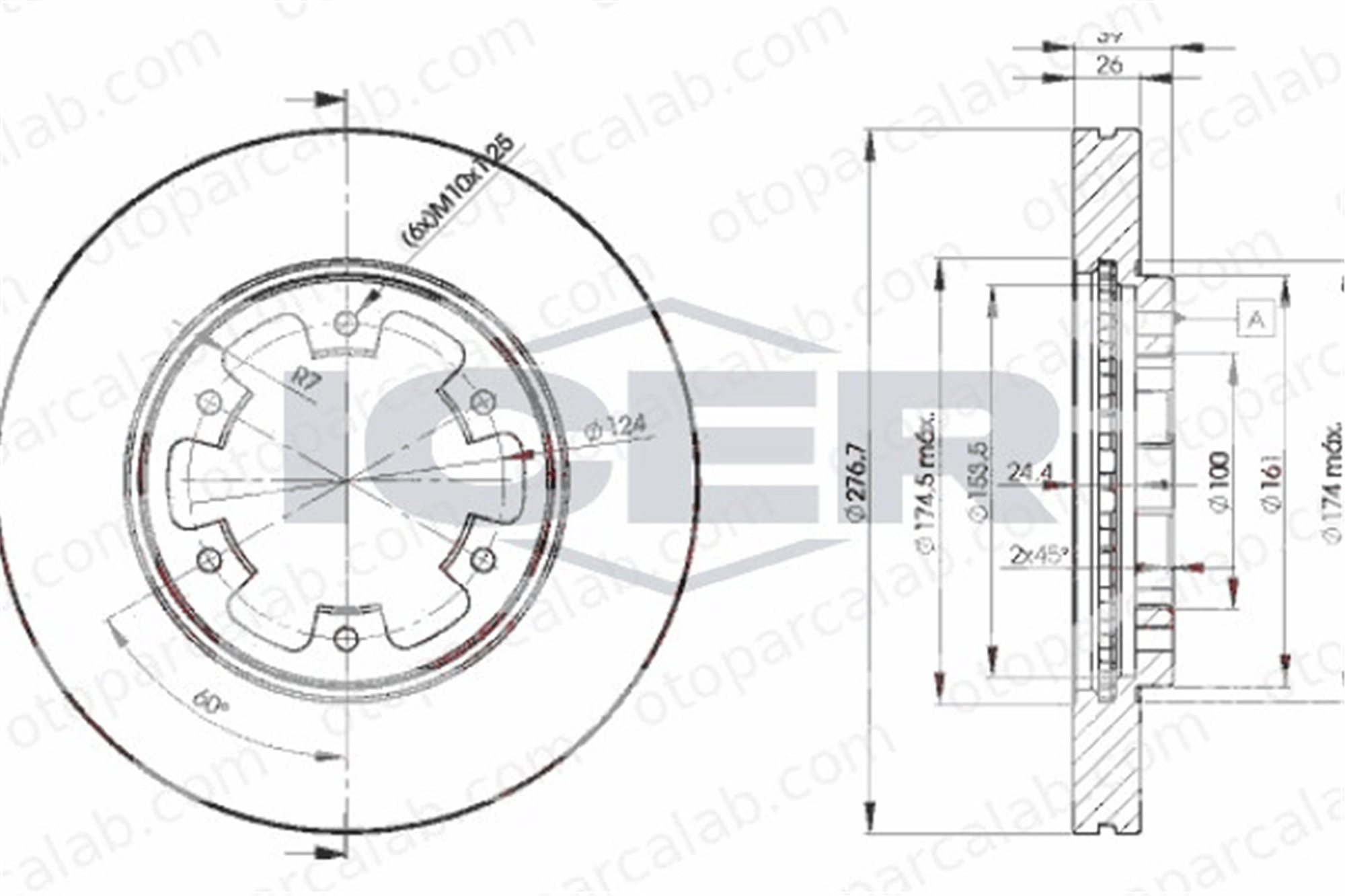 KALE BALATA TFD00261 Fren Disk Ayna Ön Sağ ve Sol FORD MAVERICK NISSAN PICK UP 1954433 1954434