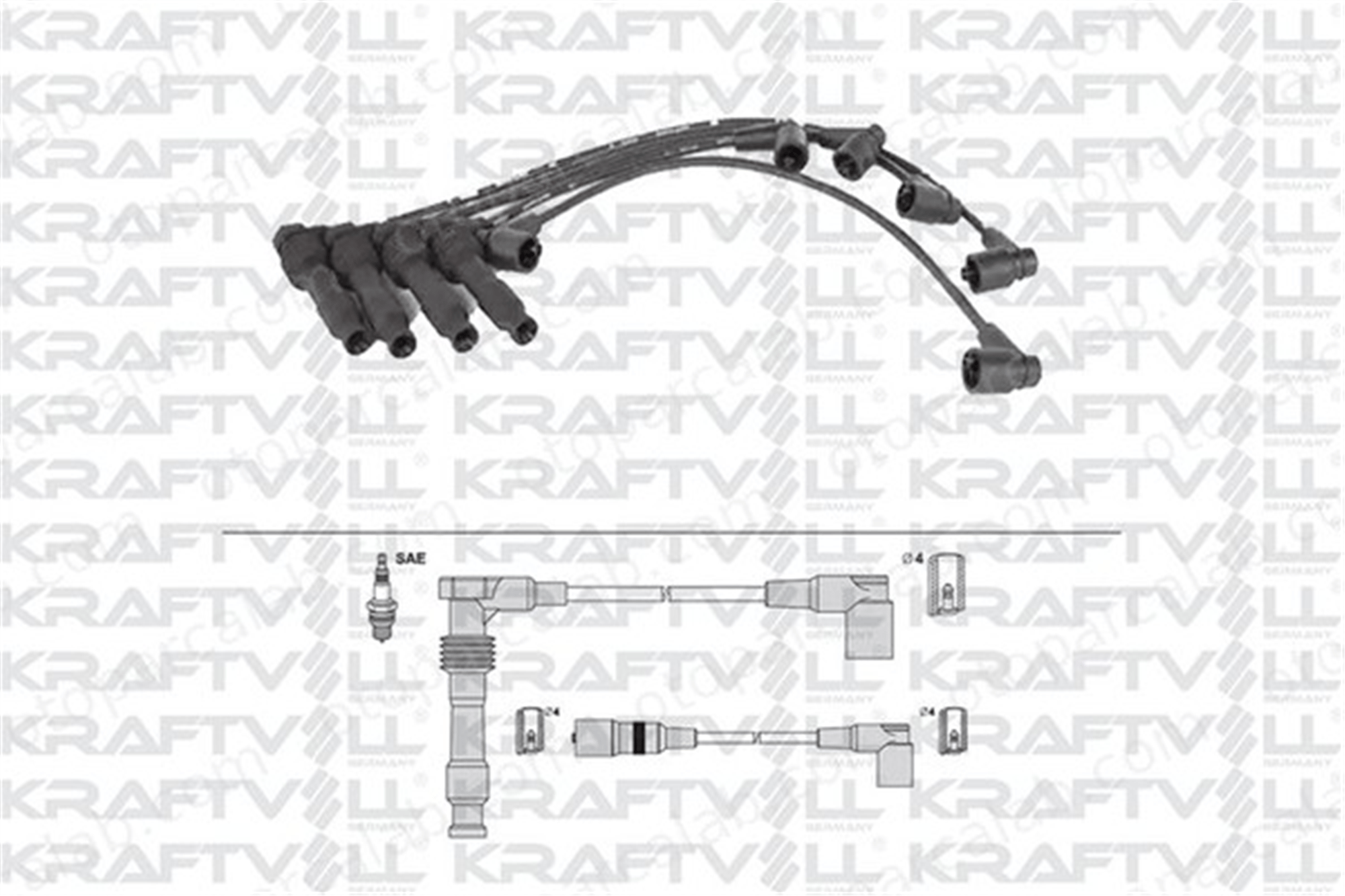 KRAFTVOLL 05070304 Buji Kablosu OPEL KADETT E Hatchback VECTRA A Hatchback 1612507 1612505