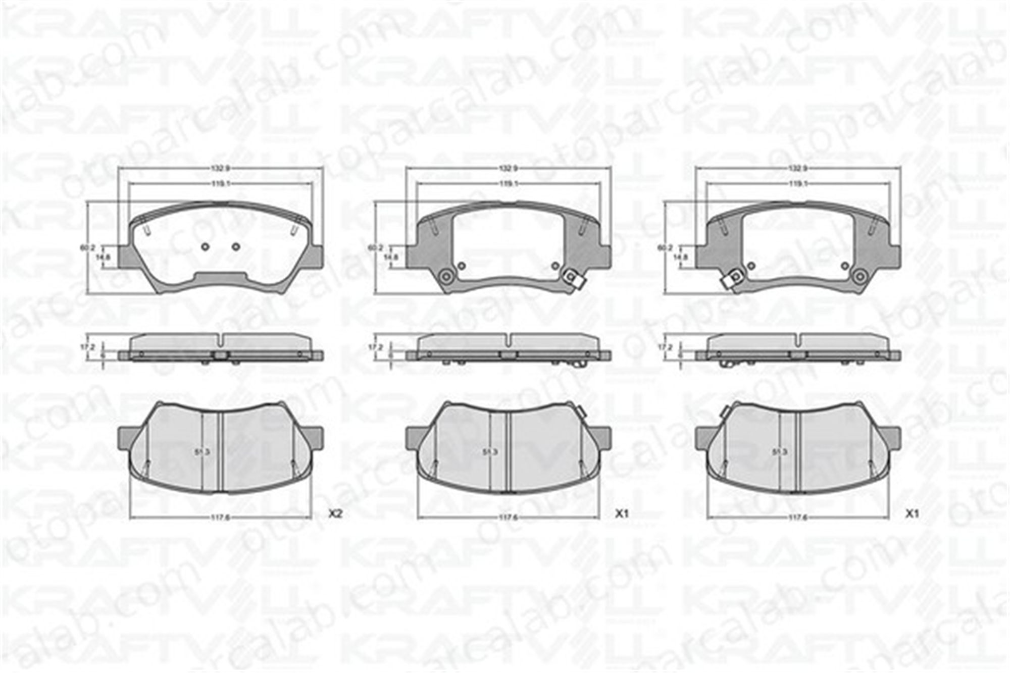 KRAFTVOLL 07010101 Fren Disk Balata Ön HYUNDAI ELANTRA V Sedan VELOSTER 58101G2A10 58101F2A00