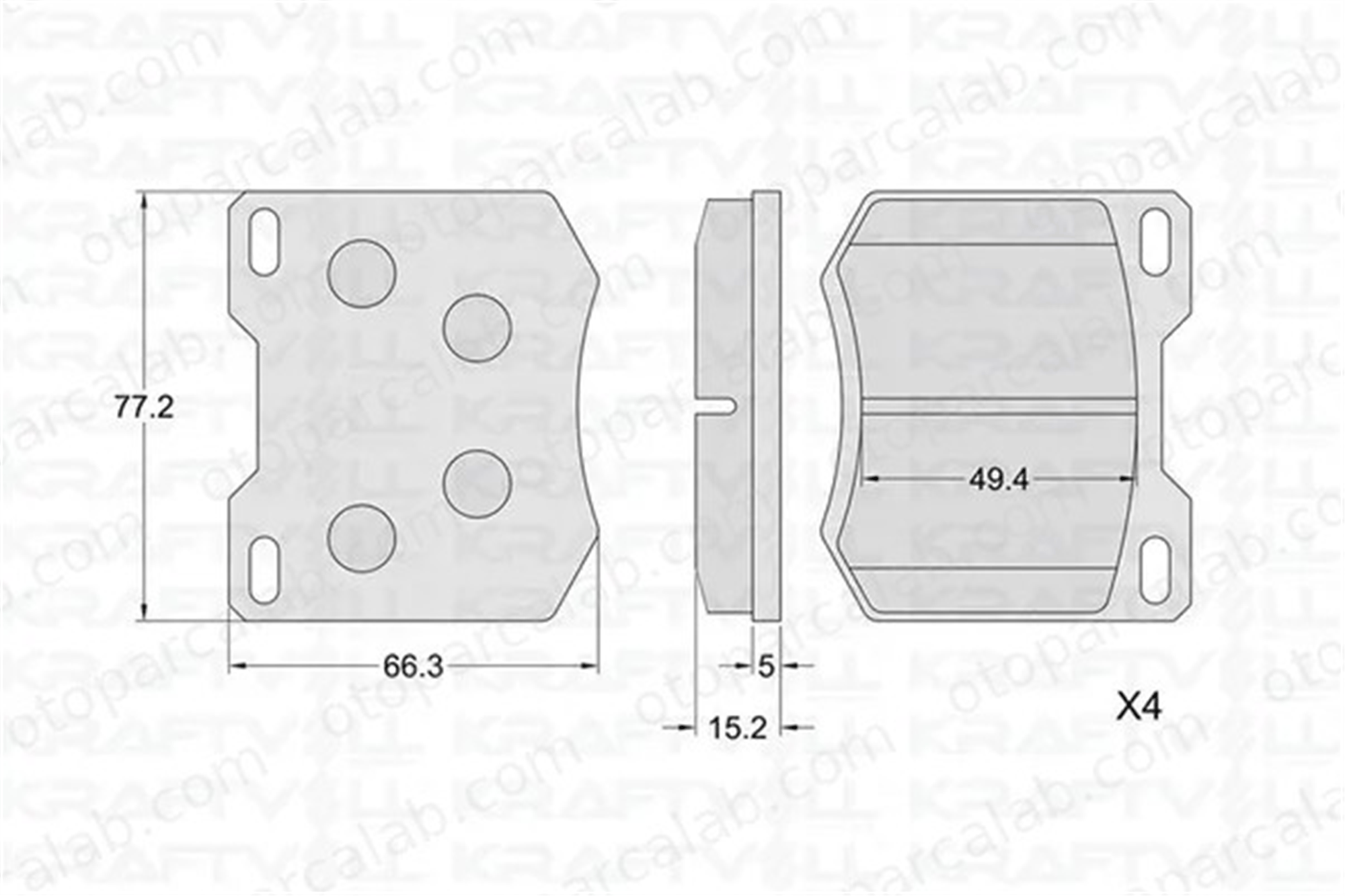 KRAFTVOLL 07010403 Fren Disk Balata Ön FORD TAUNUS GRANADA Turnier 5015924 5018902