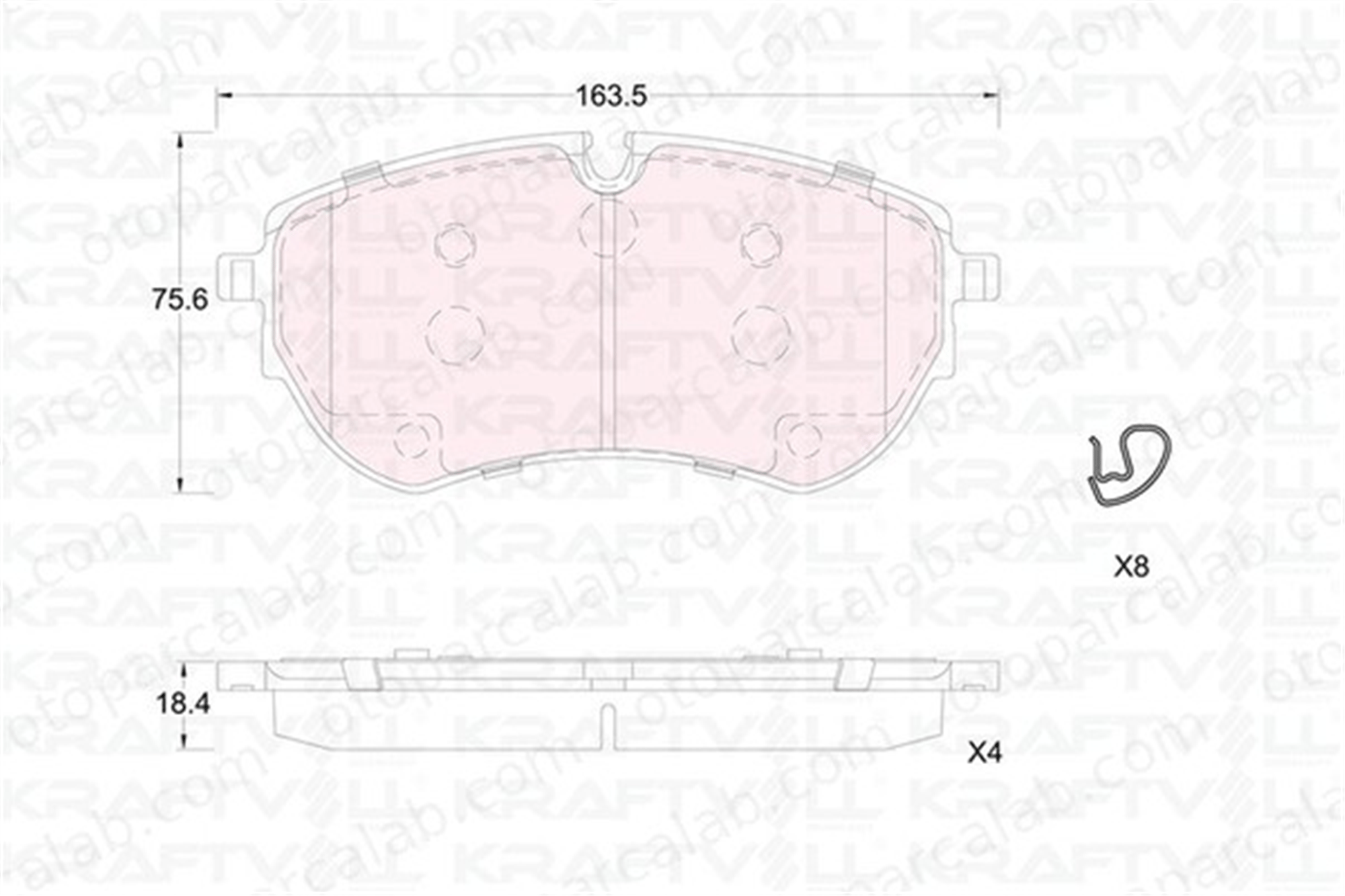 KRAFTVOLL 07010417 Fren Disk Balata Ön VW AMAROK AMAROK Platform şasi 2H6698151 2H6698151A