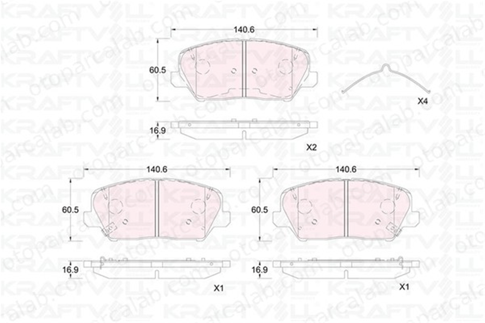 KRAFTVOLL 07010435 Fren Disk Balata Ön KIA CEE'D CEE'D Sportswagon 58101A6A20 581012MA00
