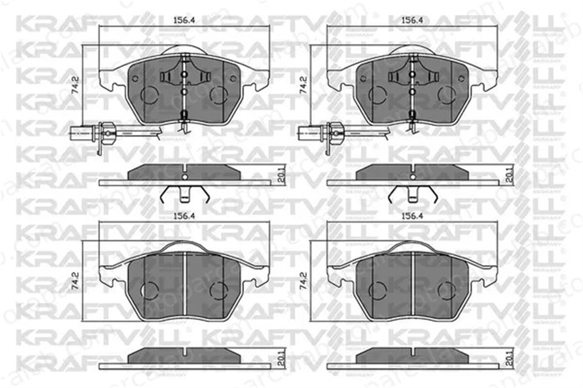 KRAFTVOLL 07010634 Fren Disk Balata Ön AUDI A6 C5 Avant A6 C5 4B0698151AB 4B0698151B